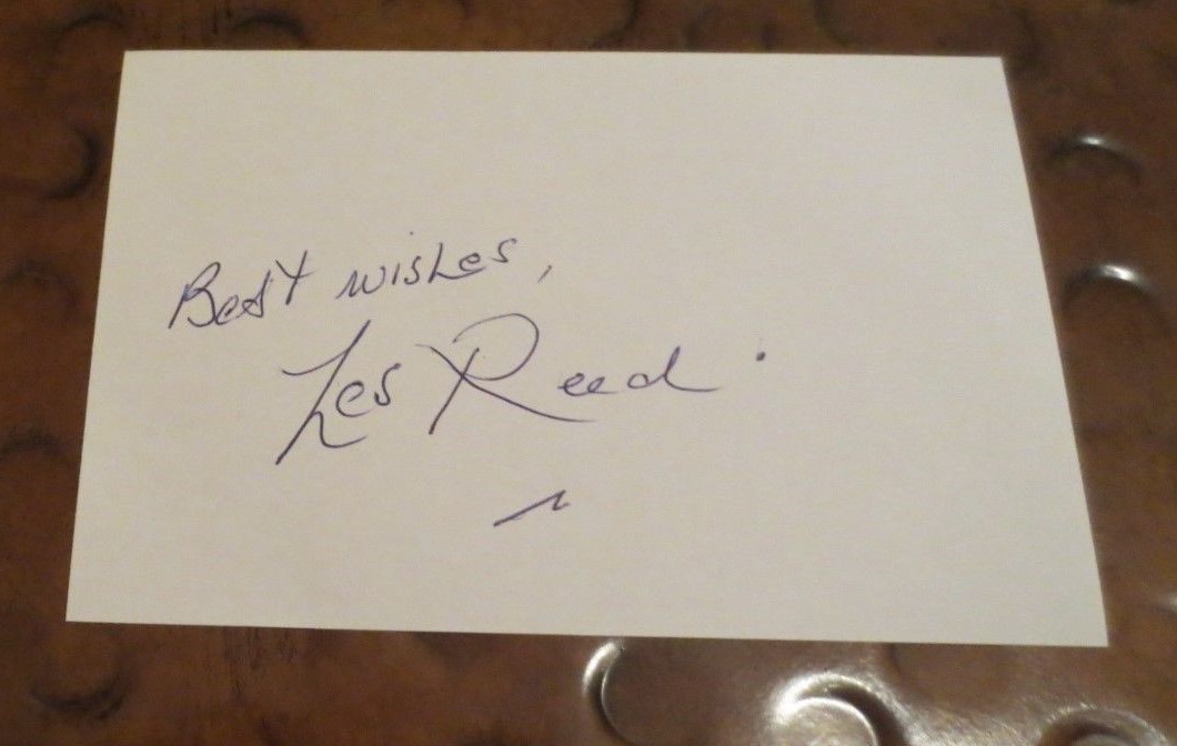 Les Reed songwriter signed autographed index card Tom Jones It\'s Not Unusual
