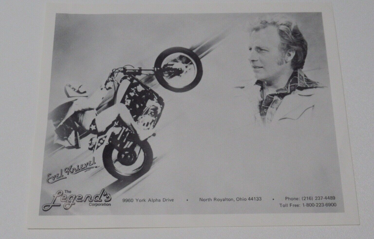 Evil Knievel The Legend\'s Corporation Photo Motorcycle Daredevil