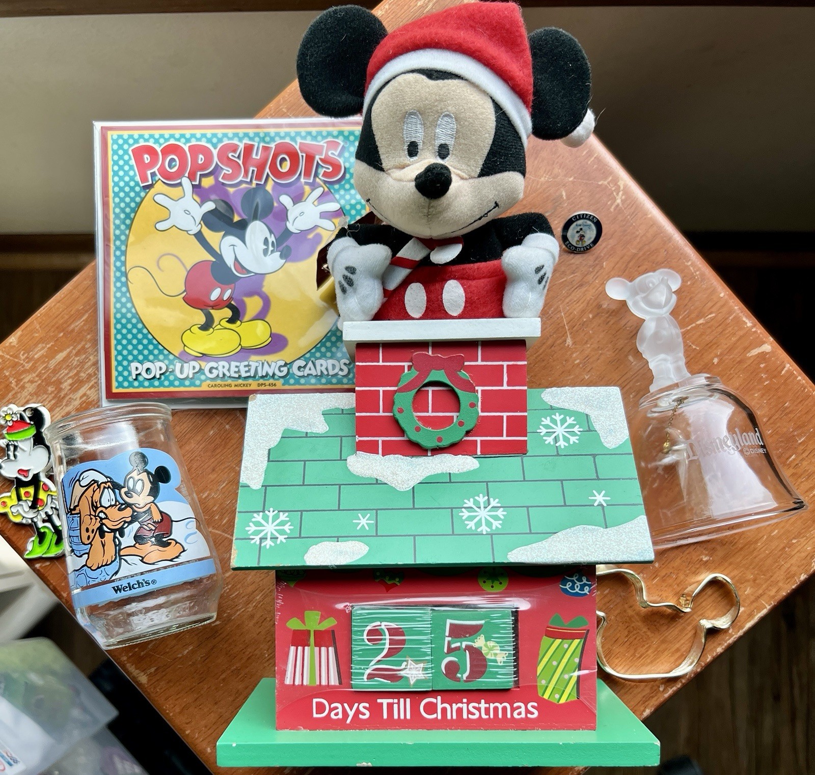 Vintage Mickey Mouse, Disney Souvenir Lot 8 Misc Pieces Christmas Popshots Etc