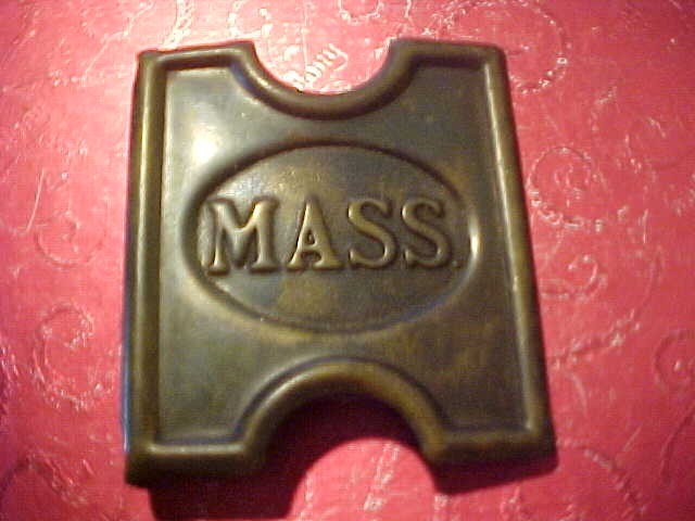 1870S ERA MILLS MASSACHUSETTS NATIONAL GUARD BELT BUCKLE PLATE BRASS