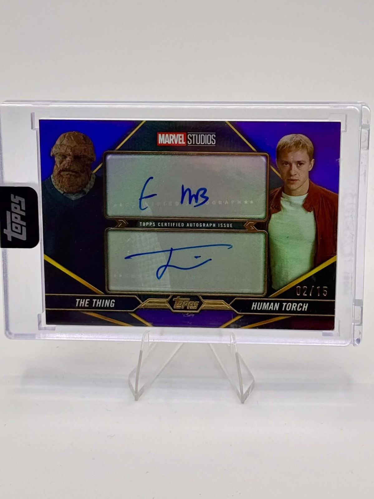 2025 Topps Marvel The Collector The Thing & Human Torch Dual Auto Purple 02/15 2025 Topps Marvel The Collector The Thing & Human Torch Dual Auto Purple 02/15