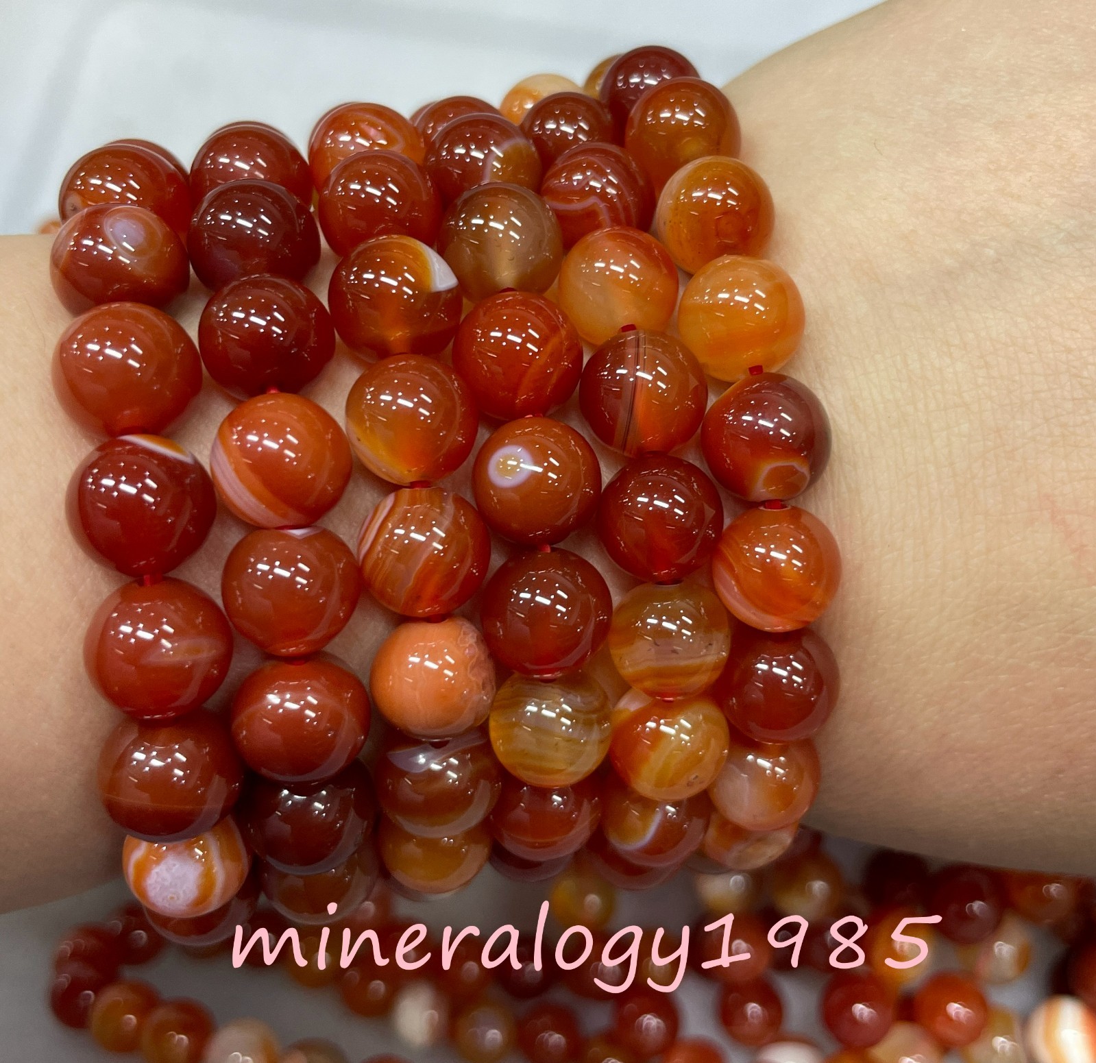 10mm bead Wholesale 10Pcs top carnelian red agate stone 7.5\'\' Crystal Bracelet