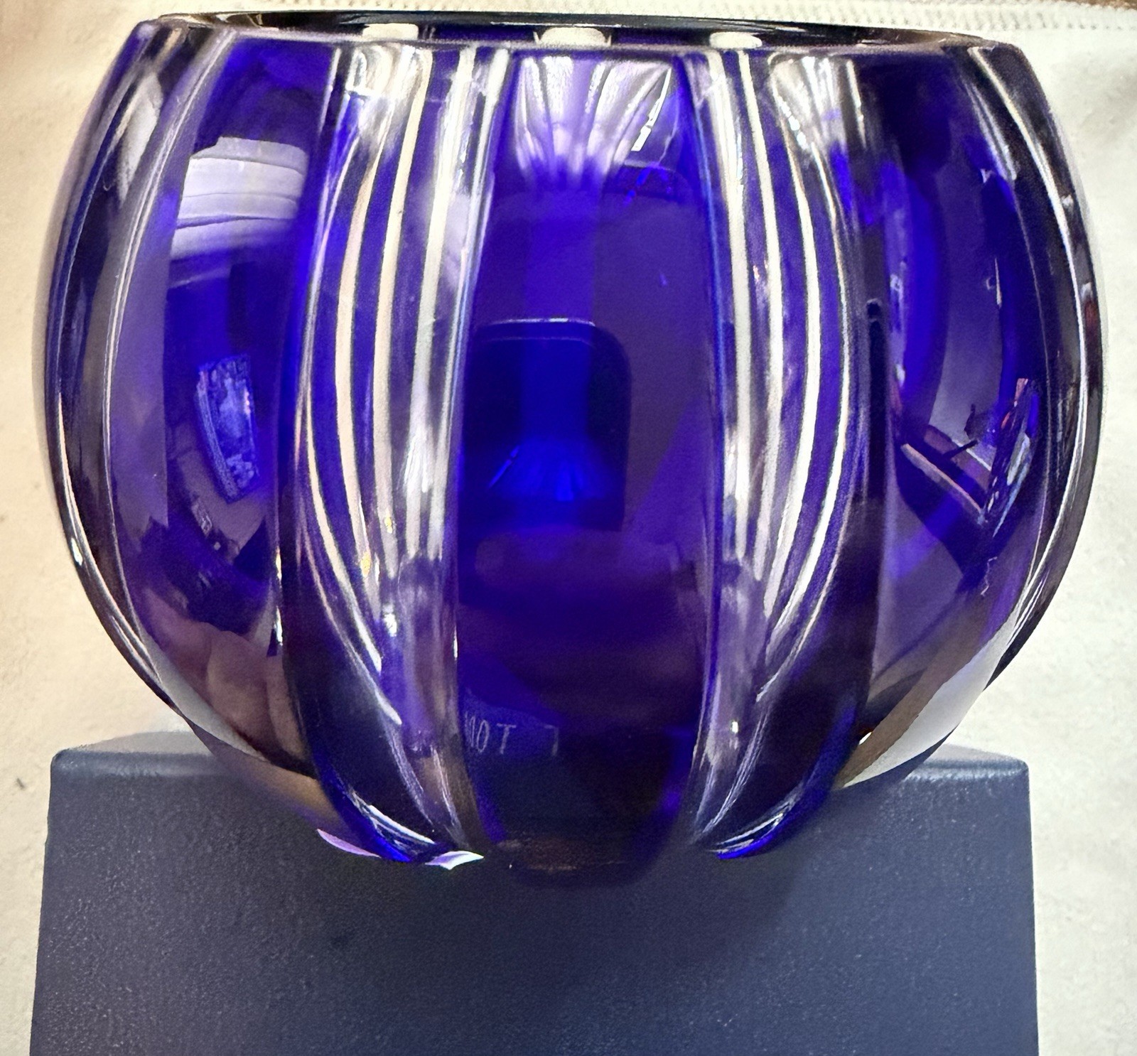 Fabergé “Parallel” Cobalt Blue Crystal Votive Fabergé “Parallel” Cobalt Blue Crystal Votive