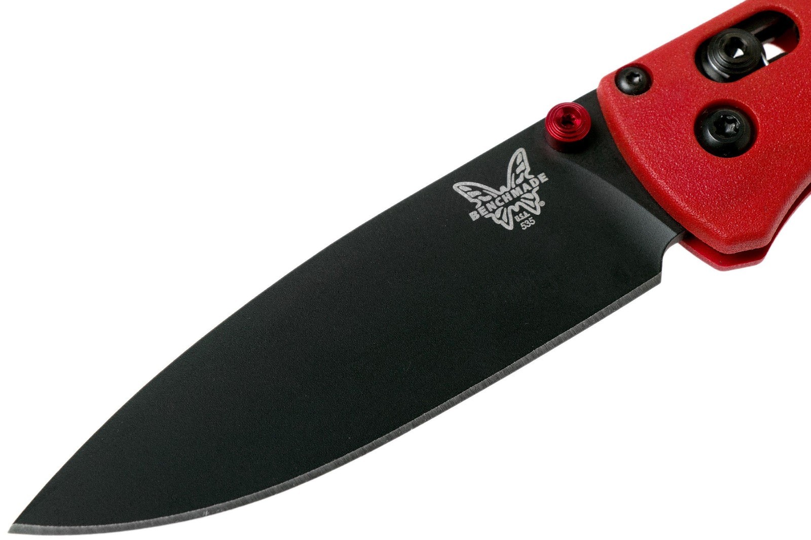Benchmade Bugout 535 Pocketknife Red Handle Black Plain Drop Point S30V