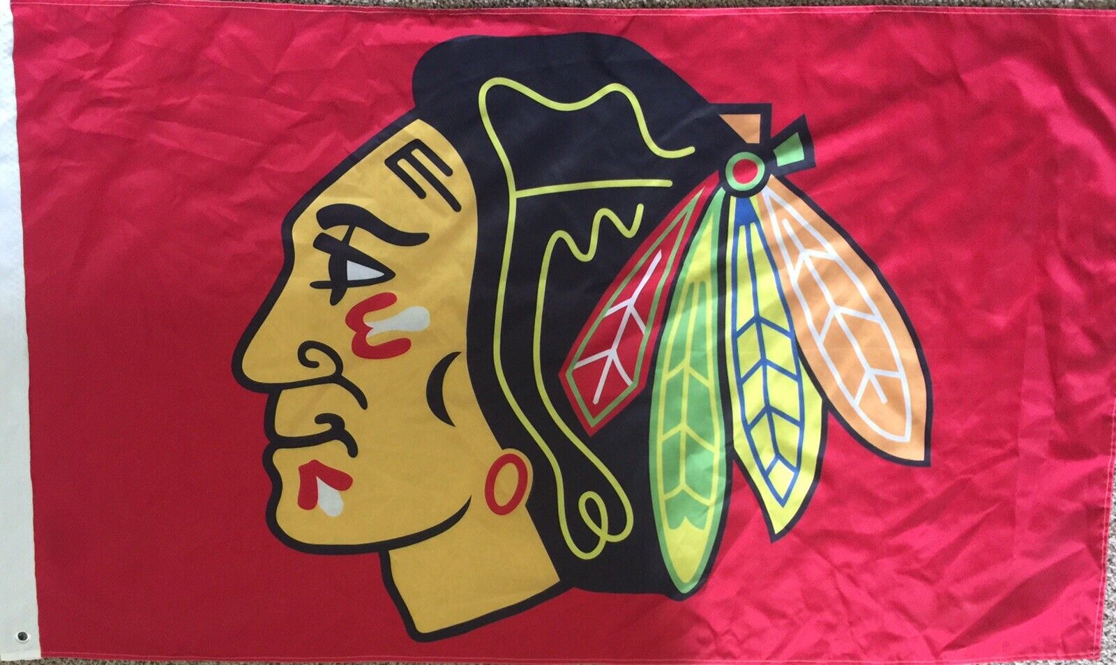 Chicago Blackhawks Flag. 3x5. Used. 