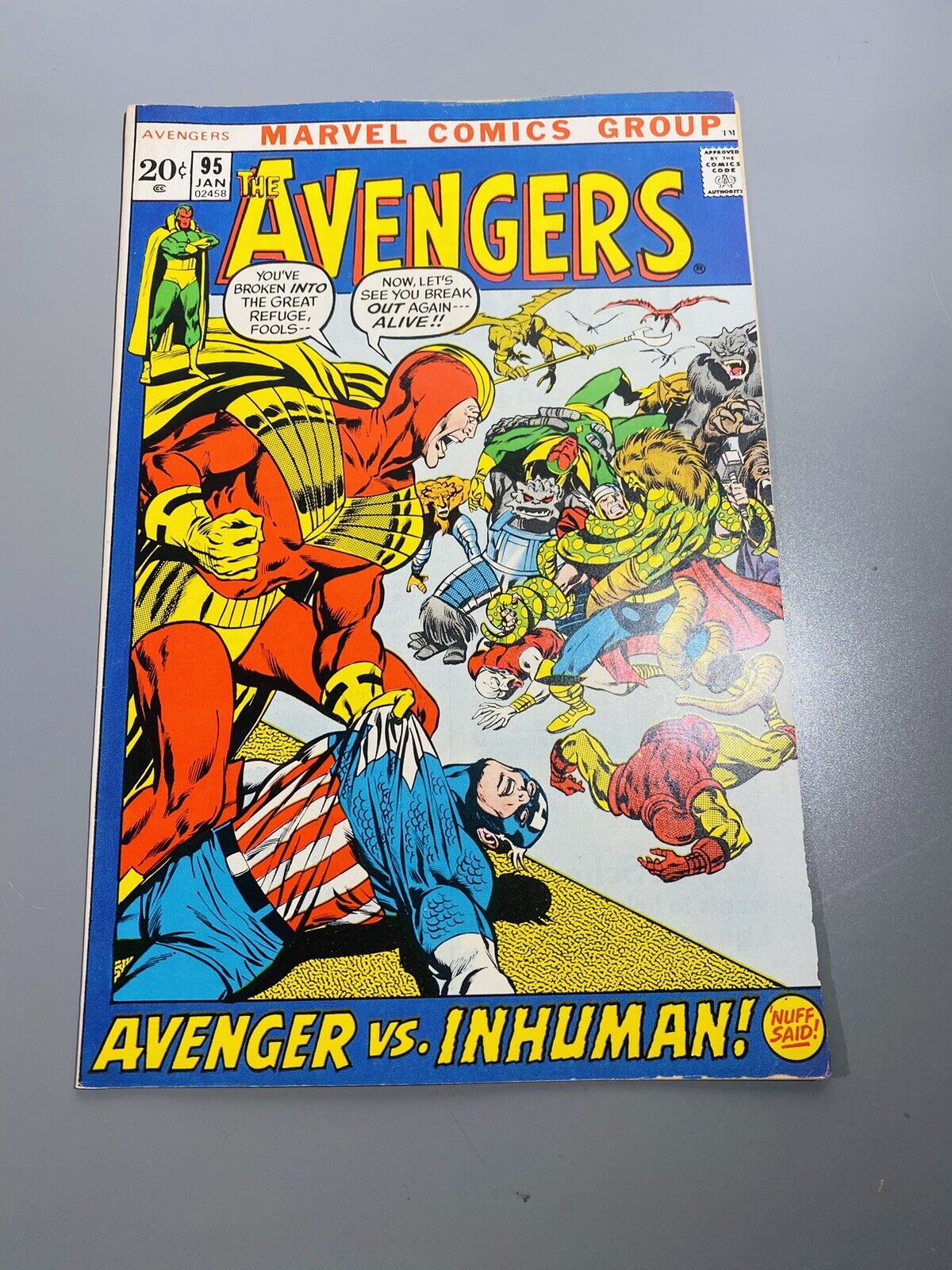 The Avengers #95 (1972, Marvel) Kree Skrull War Neal Adams Art 1st print BEAUTY