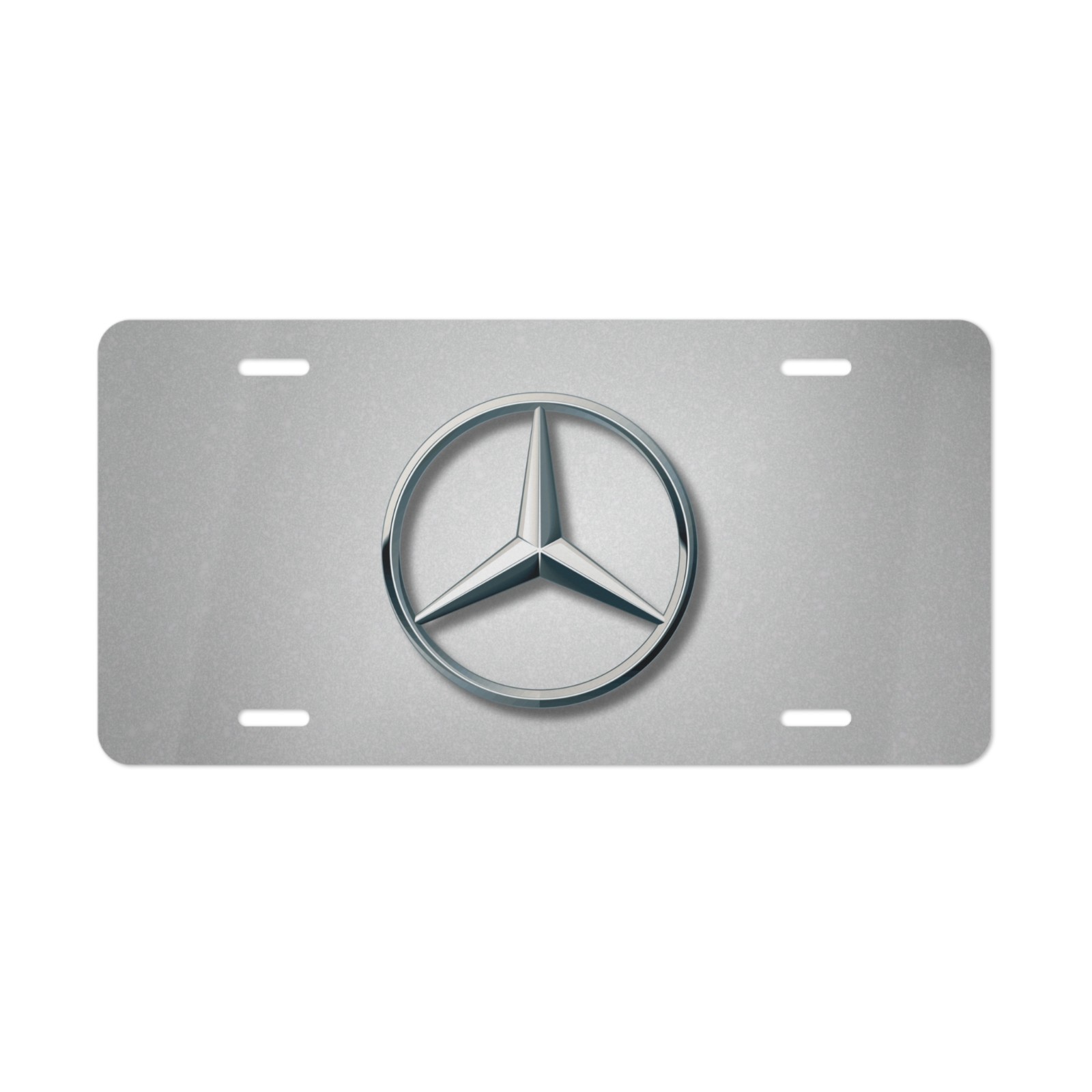 Mercedes-Benz Logo Vanity License Plate Car Tag – Aluminum Metal (Steel Style)