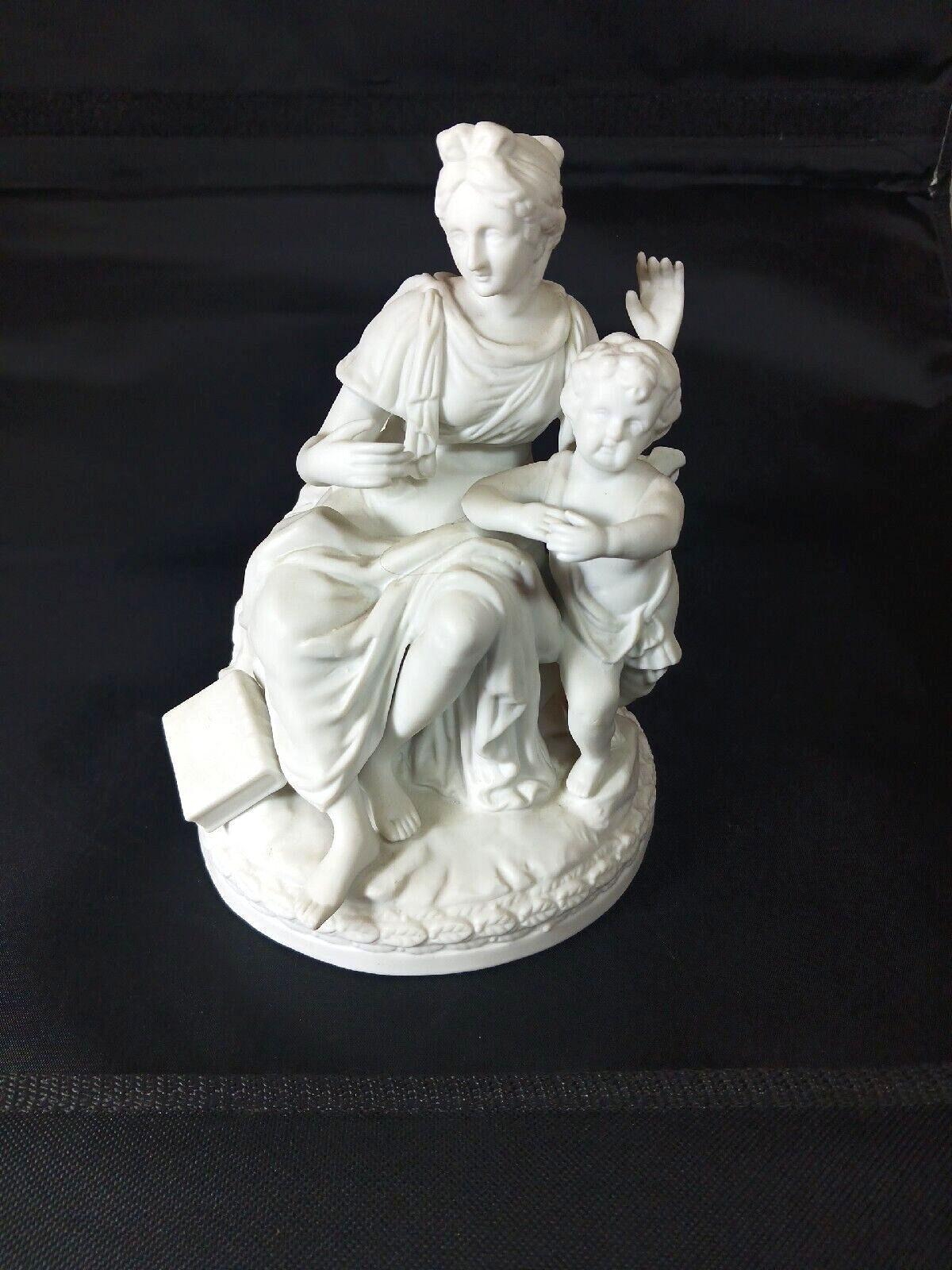 German Bisque Porcelain Figurine Goddess Venus and Cupid Myth