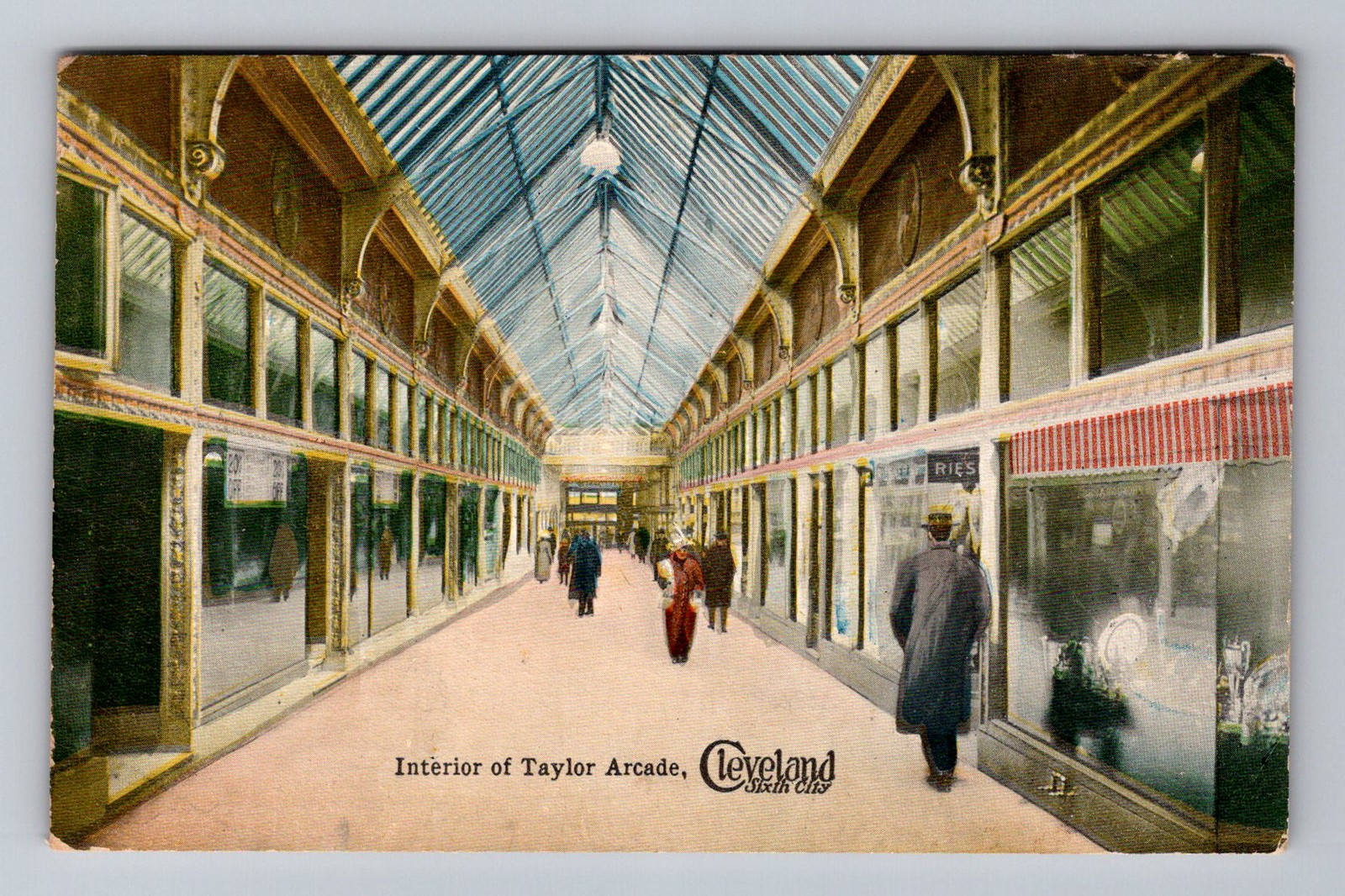 Cleveland OH-Ohio, Interior Taylor Arcade, Postal PC Vintage c1915 Postcard