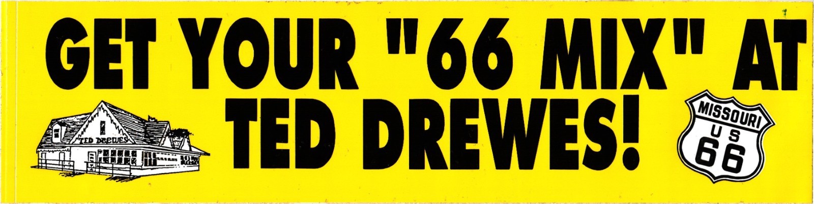 Vintage Ted Drewes Route 66 Bumper Sticker St Louis Missouri Vintage Ted Drewes Route 66 Bumper Sticker St Louis Missouri