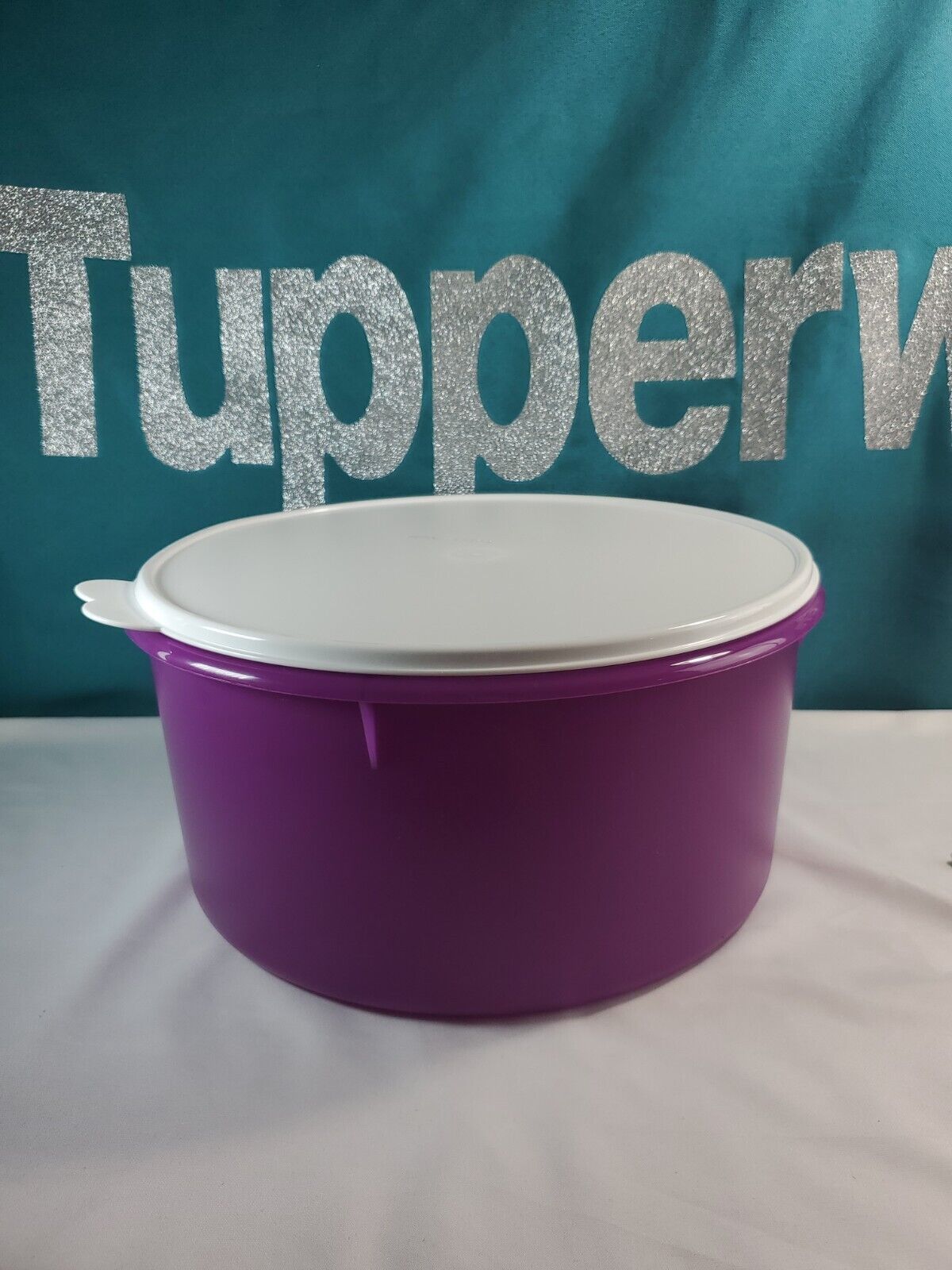 Tupperware Round Canister Cake Keeper Mega Bote Refri 2.5 gal Carry All 2.5gal .