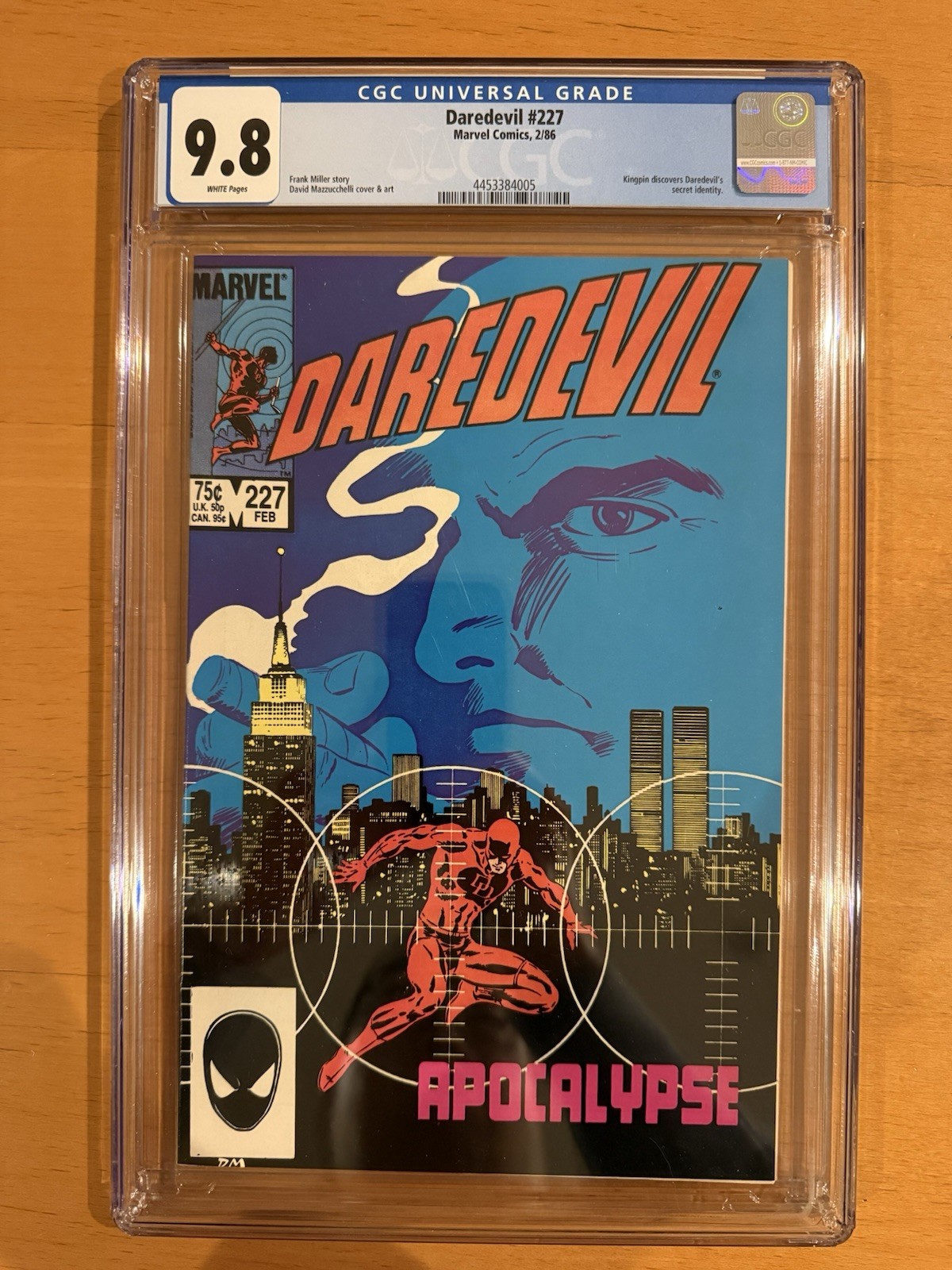 Daredevil #227 (Marvel Comics February 1986) - CGC 9.8 NM/M High Grade Key Issue