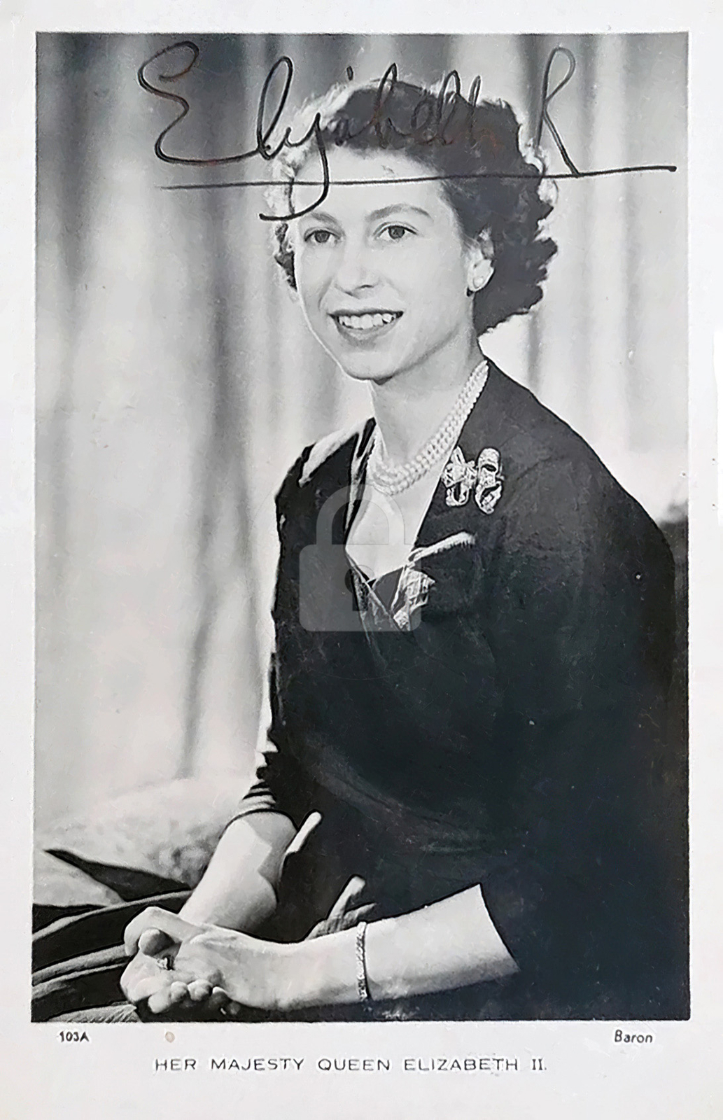 Queen Elizabeth II Signed 1953  RPPC Photo Postcard Copy