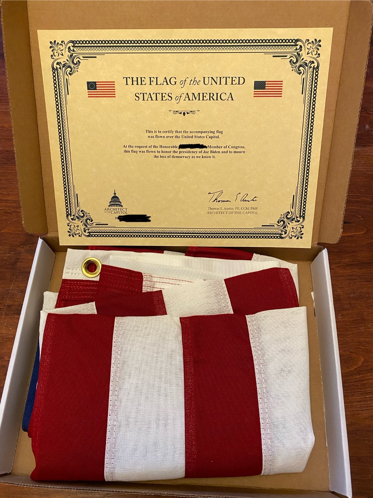 President Joe Biden final day in office - Flag Flown Over U.S. Capitol 01/19/25