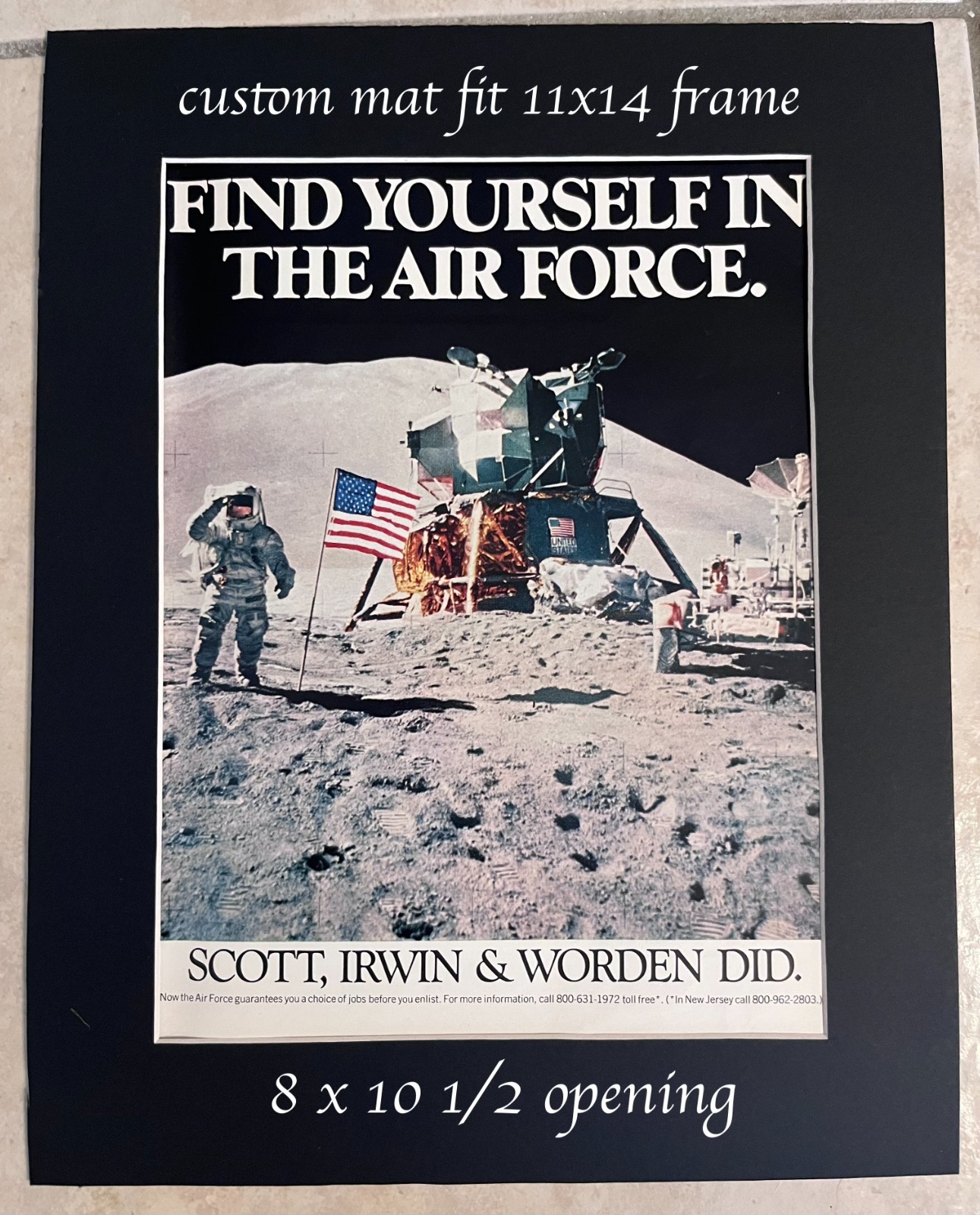 1971 original magazine print ad, Moon landing, U.S. Air Force, Space exploration