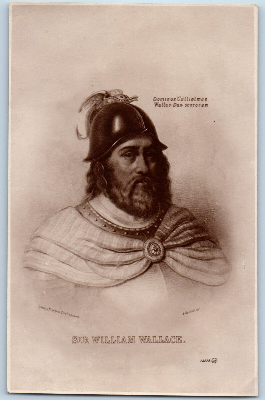 Scotland Postcard Sir William Wallace Chief of Scores c1910 RPPC Photo