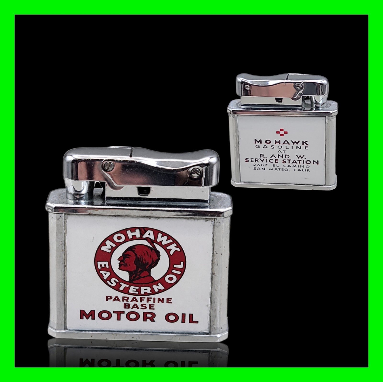 Vintage Mohawk Gasoline Ad Petrol Lighter UNFIRED - Gas / Oil Company California