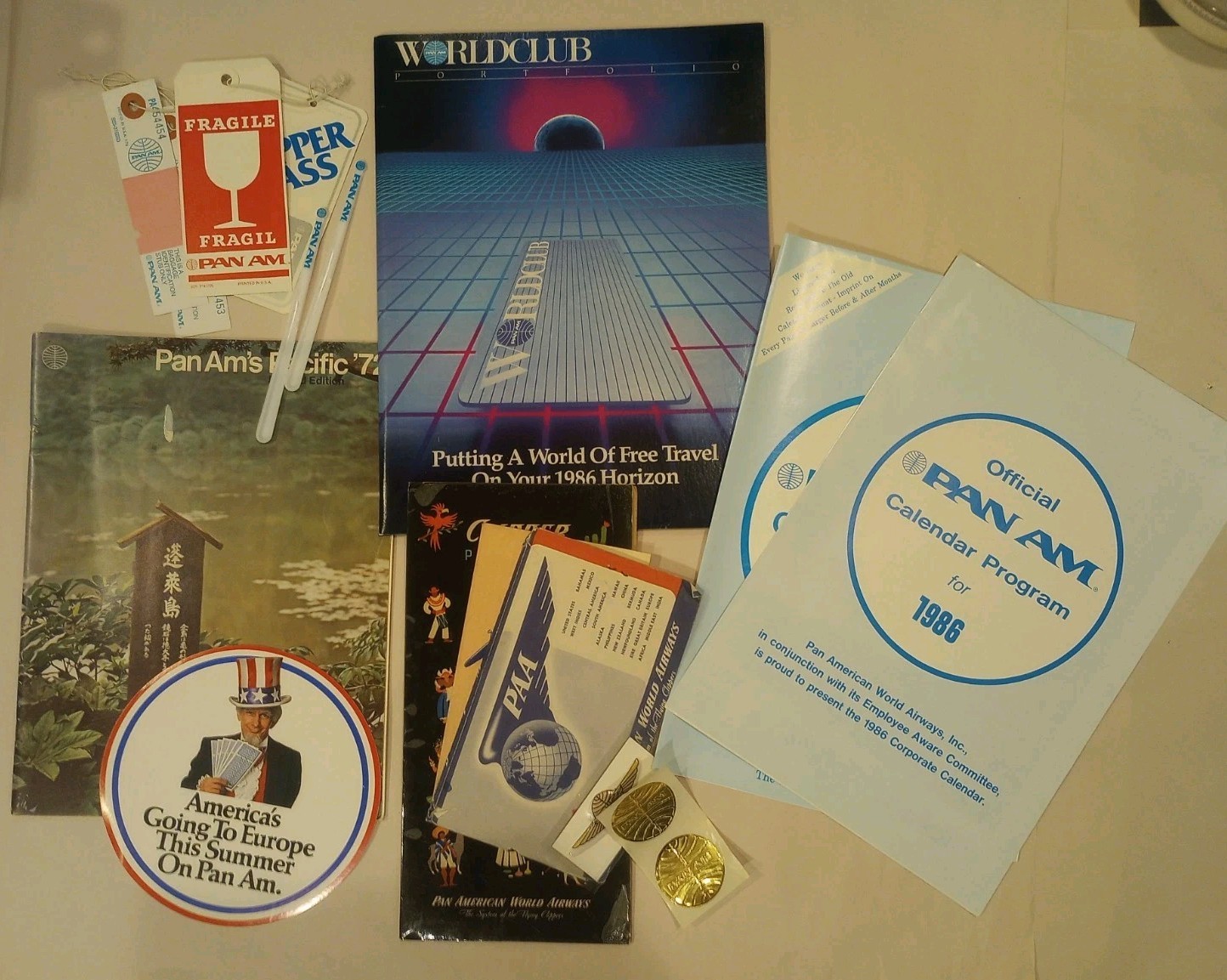 Vintage Pan Am Airlines Memorabilia Lot - PAA