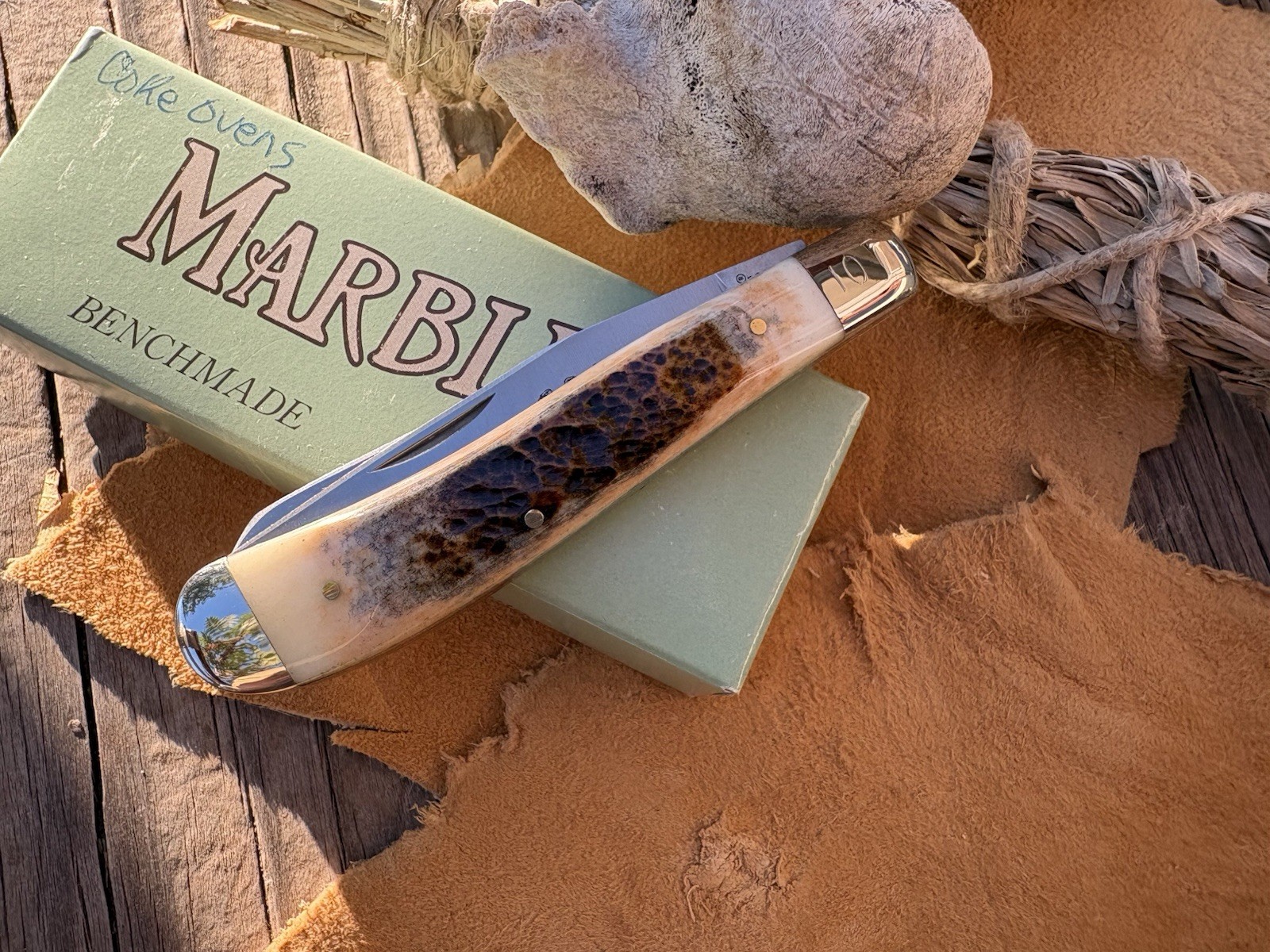 🇯🇵HAND MADE TAK FUKUTA Rare 2nd Cut Stag Trapper VINTAGE 1980s MARBLE’S KNIFE