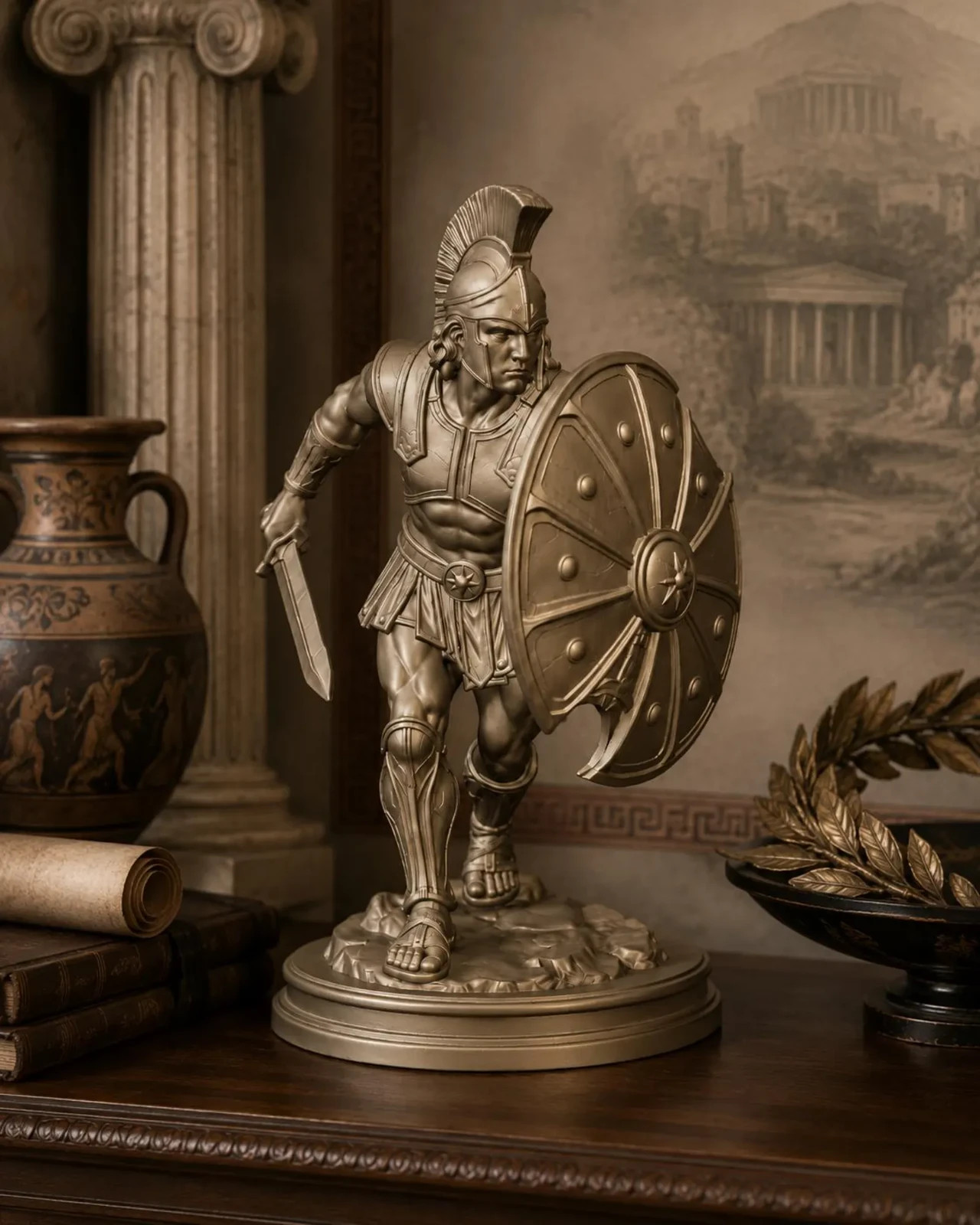 Achilles Statue, Greek Warrior Sculpture, Mythology Decor