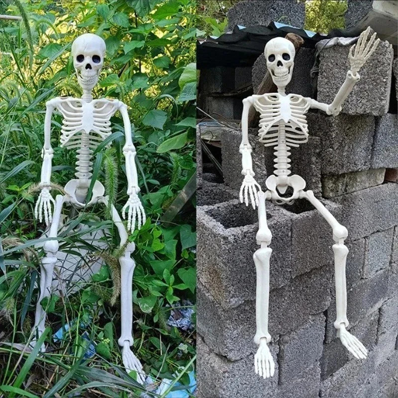 Halloween Human Skeleton Oversized Poseable Size Life Decoration Party Prop 40