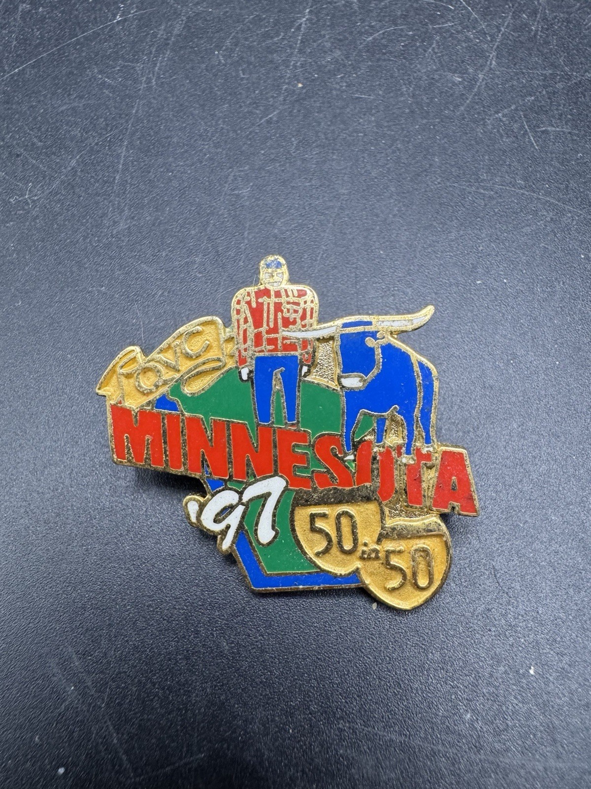 Vintage 1997 QVC 50 in 50 Minnesota Bull Enamel Lapel Pin