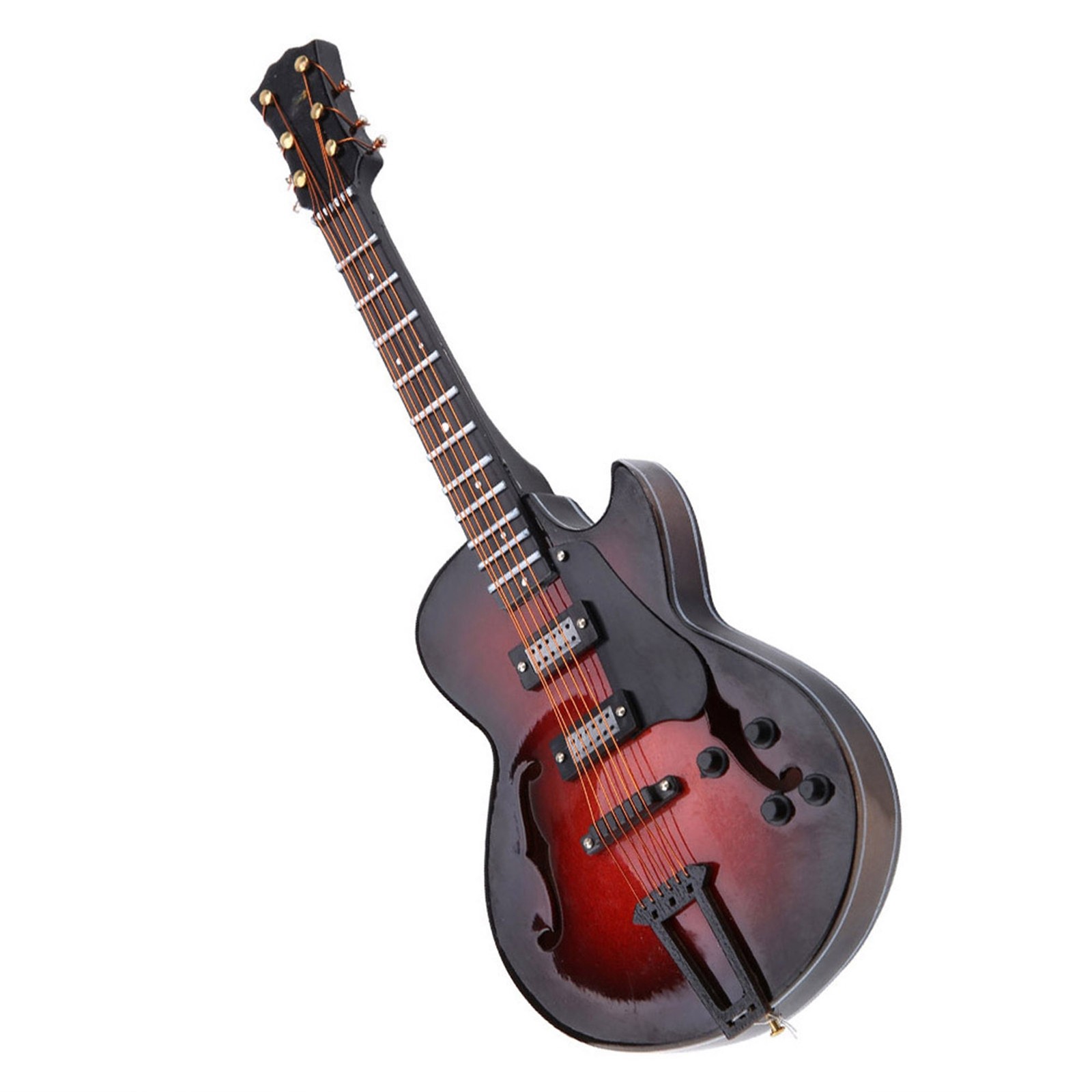 5.5in Classic Miniature Guitar Replica With Stand And Case Instrument Ornam GHOY