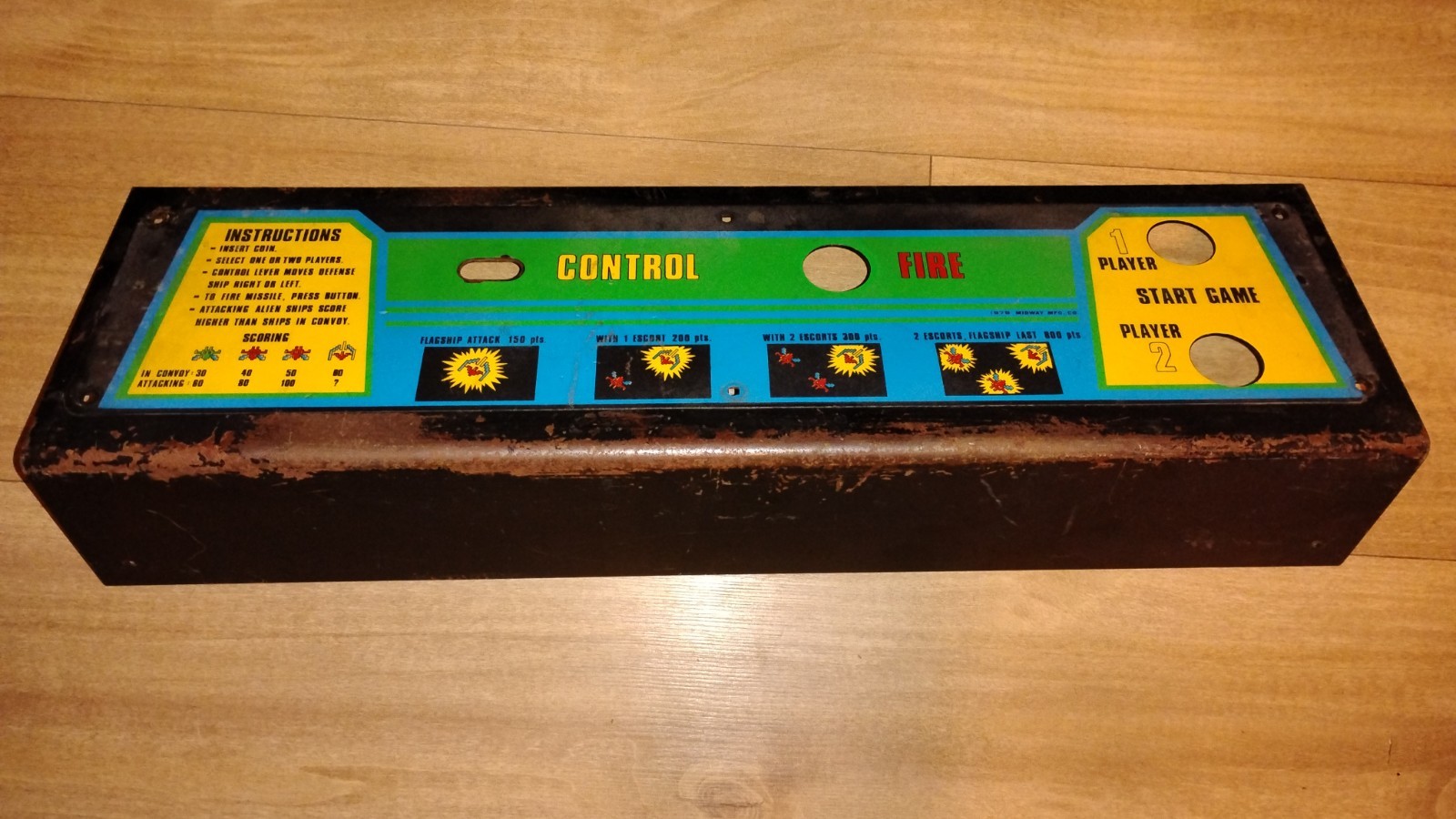 Bally/Midway Galaxian Control Panel - Unpopulated, Unrestored