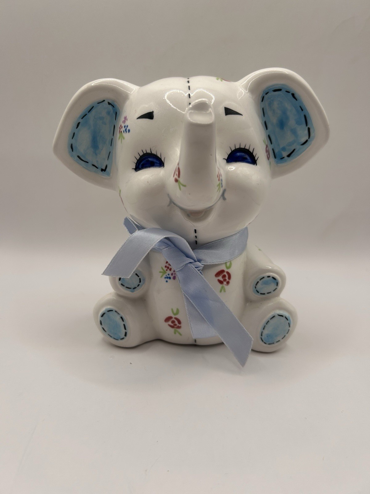 1985 Gen Z LEFTON PORCELAIN ELEPHANT Bank Hand Painted #05558