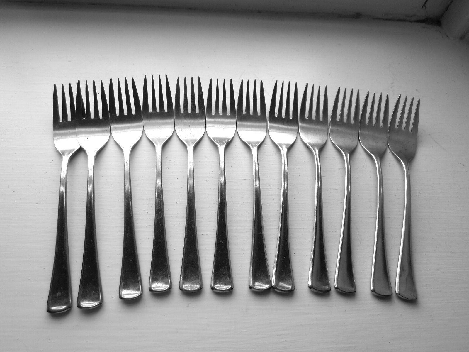 12 SUBLIME by TOWLE Supreme Stainless MID-CENTURY Salad Forks