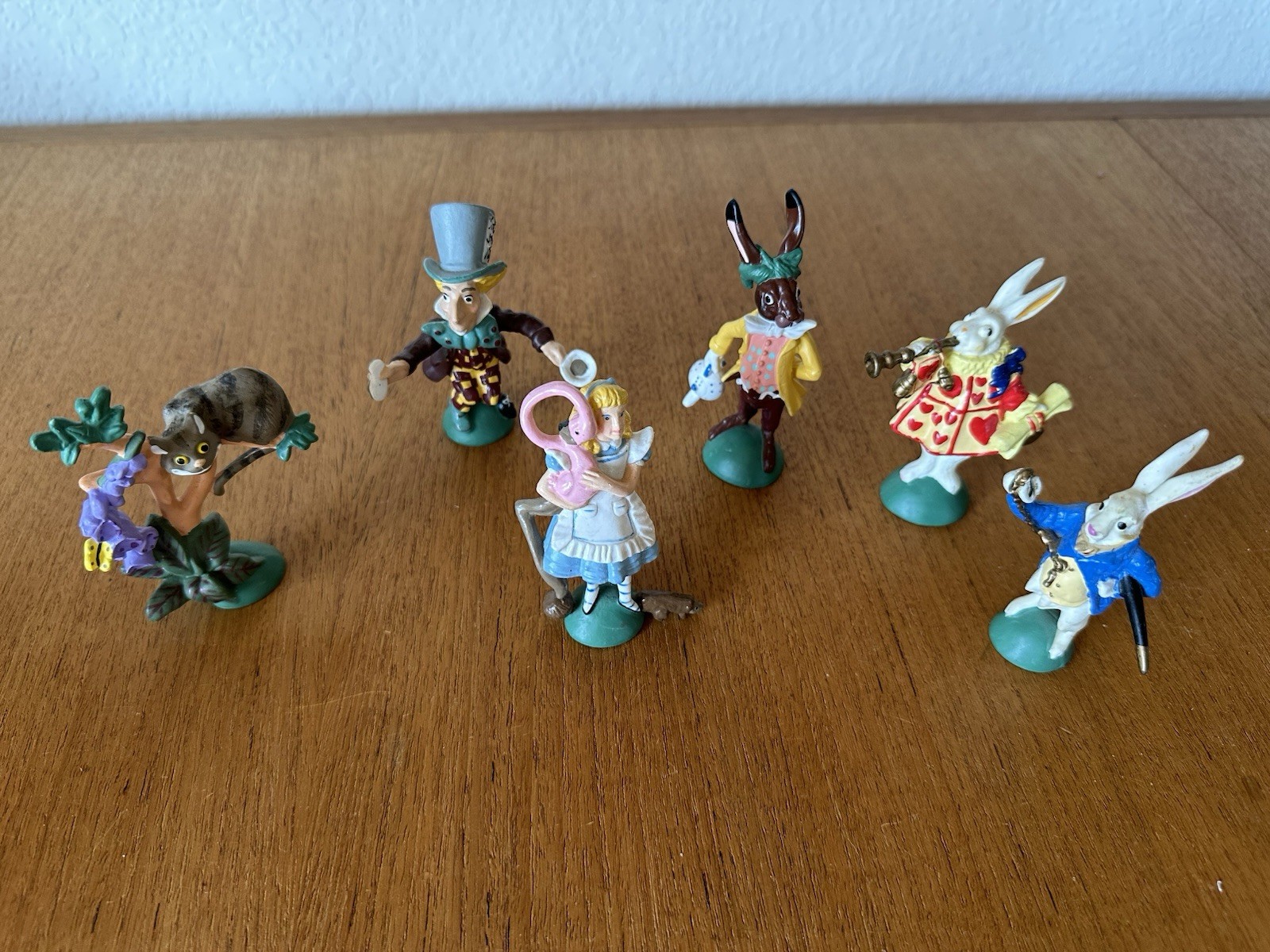 VTG ALICE IN WONDERLAND VINYL PVC 6 FIGURE SET 1990 HAMILTON GIFTS