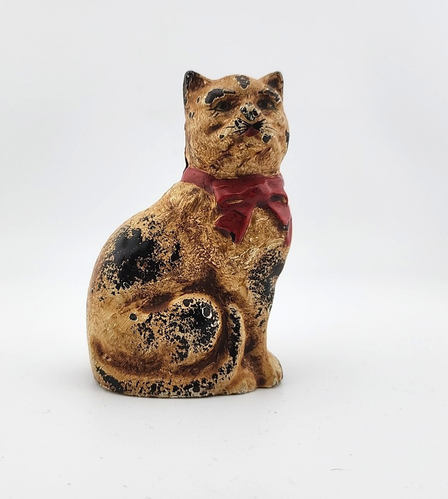 Antique Hubley Cat Kitten Cast Iron Bank 1920s - 1930s 4\