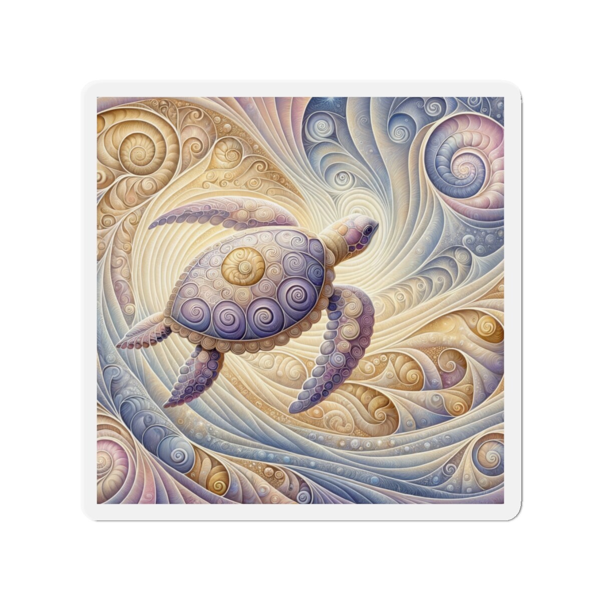 Die-Cut Fridge Magnet Seashell Sea Turtle Spirals Serene Nature Animals Kitchen Die-Cut Fridge Magnet Seashell Sea Turtle Spirals Serene Nature Animals Kitchen