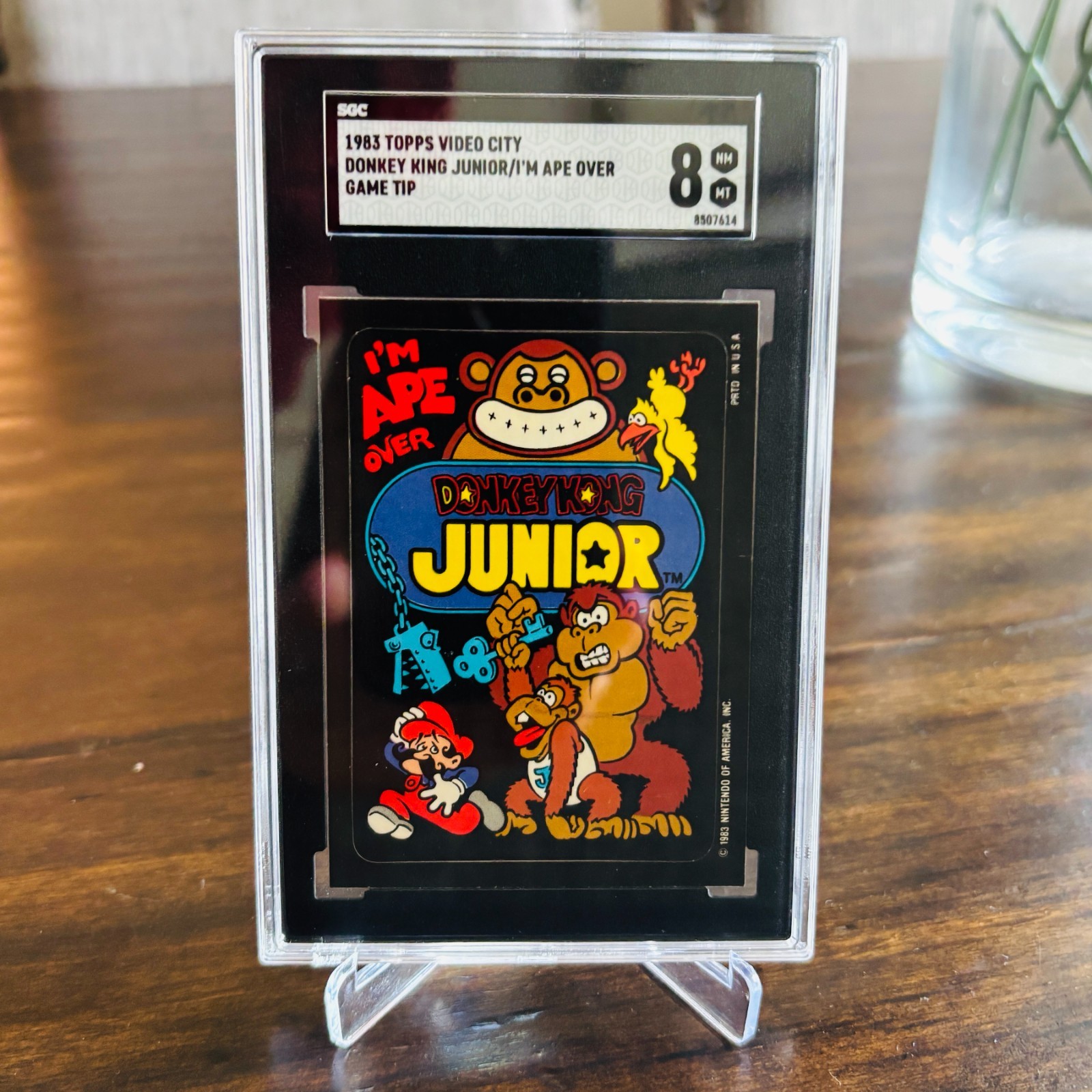 1983 Topps Video City Nintendo Donkey Kong Jr I\'m Ape Over Rare Game Tip SGC 8