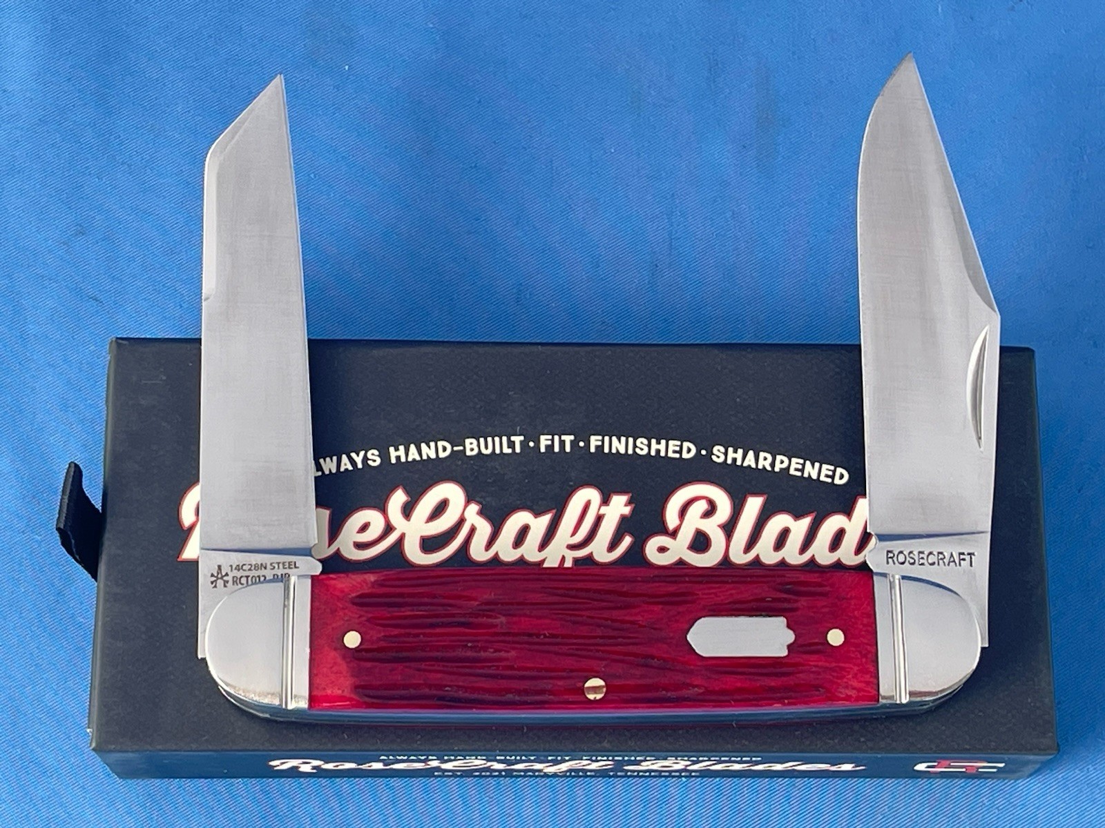 Rosecraft RCT012-RJB Briarpatch Jack Knife Red Jigged Bone 14C28N Stainless