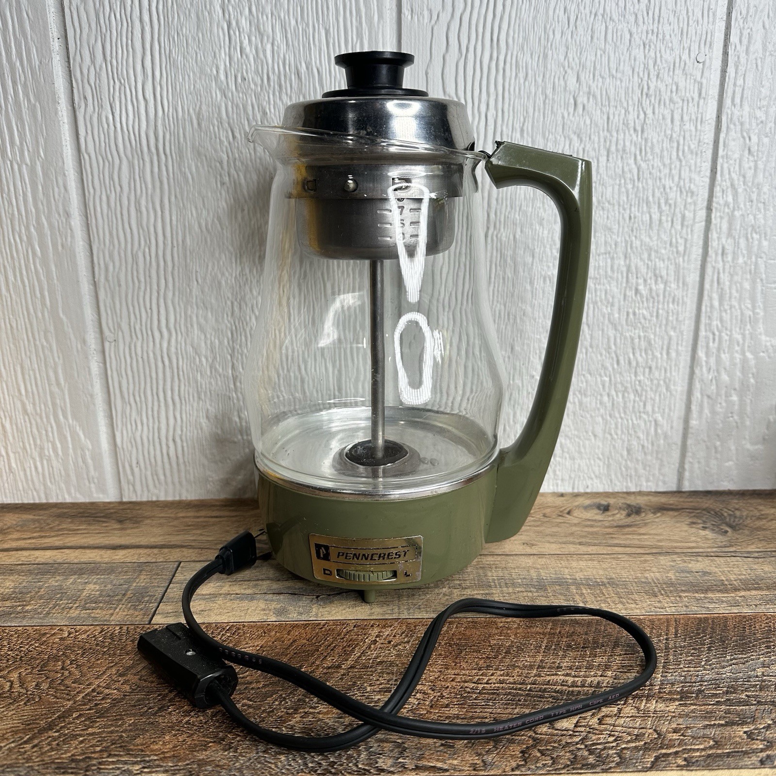 Penncrest VTG JC Penny Electric Percolator Coffee Maker Mod 2610 Avocado Green
