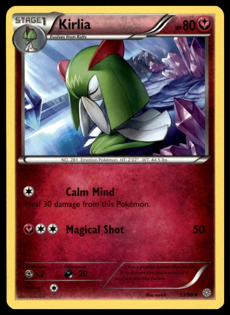 Pokémon 2015 Kirlia #53/98 Stage 1 HP80 Non-Sport Card 53/98 Psychic Trading