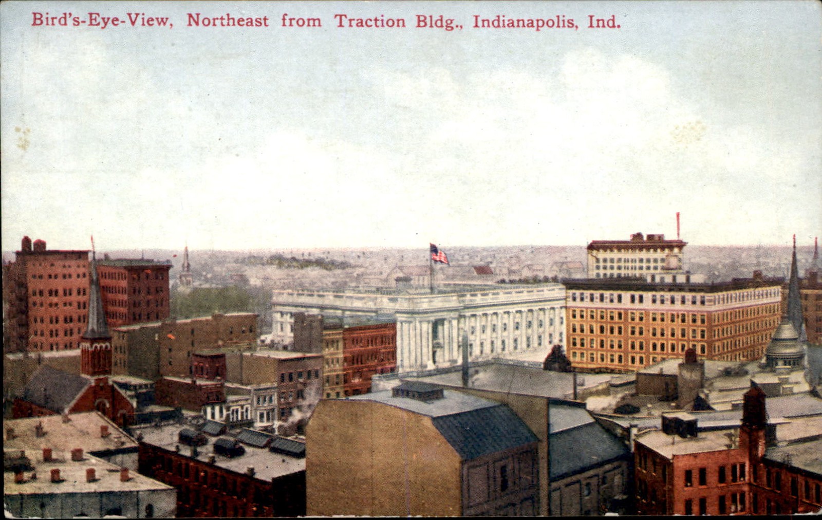 Indianapolis IN Bird's-Eye View c1900s-10s Vintage Postcard Indianapolis IN Bird's-Eye View c1900s-10s Vintage Postcard