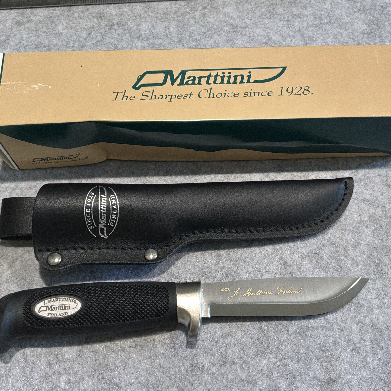 J. Marttiini Finland 184014 Skinner Condor Basic Black Fixed Knife W/ Sheath New
