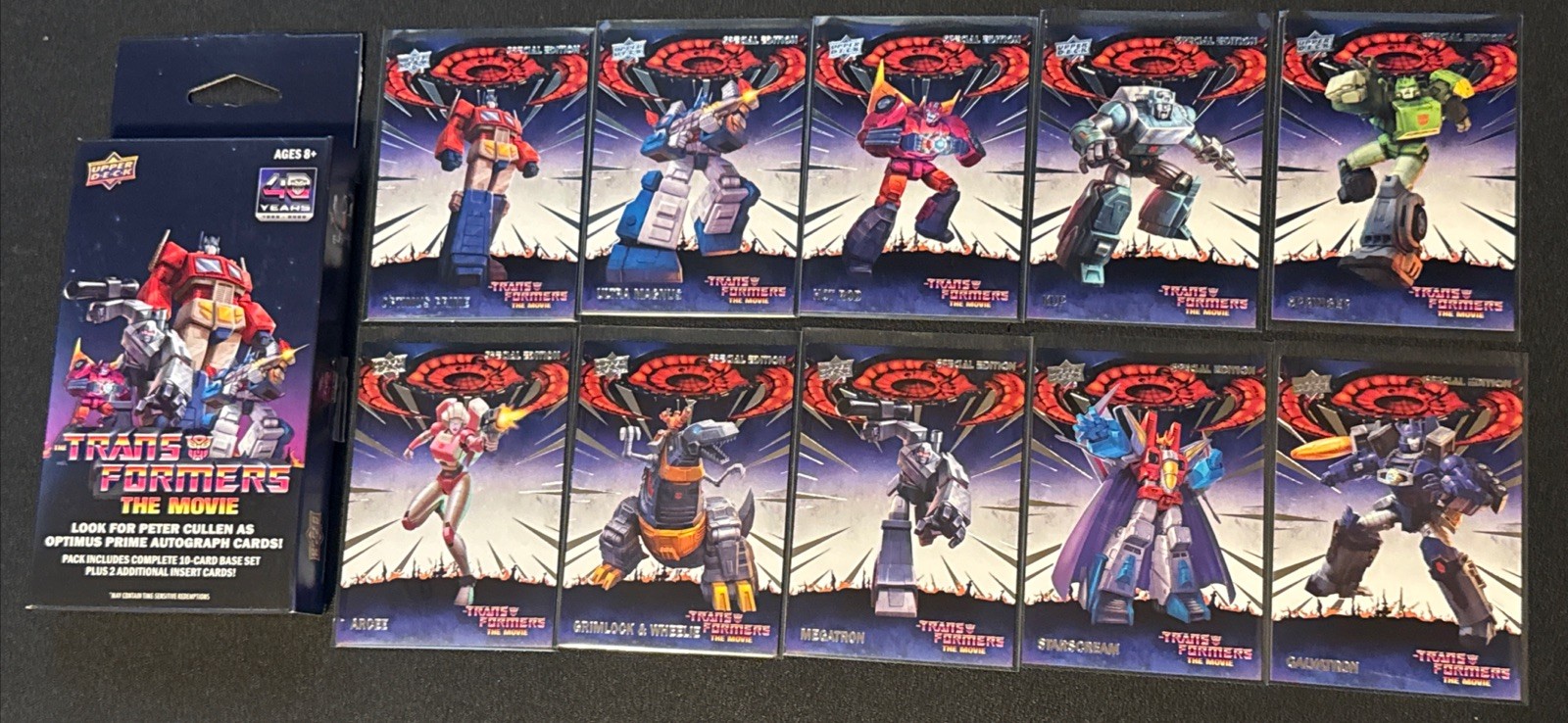 2026 Transformers Cards 40th Anniversary Upper Deck 10 Card Set Target Exclusive
