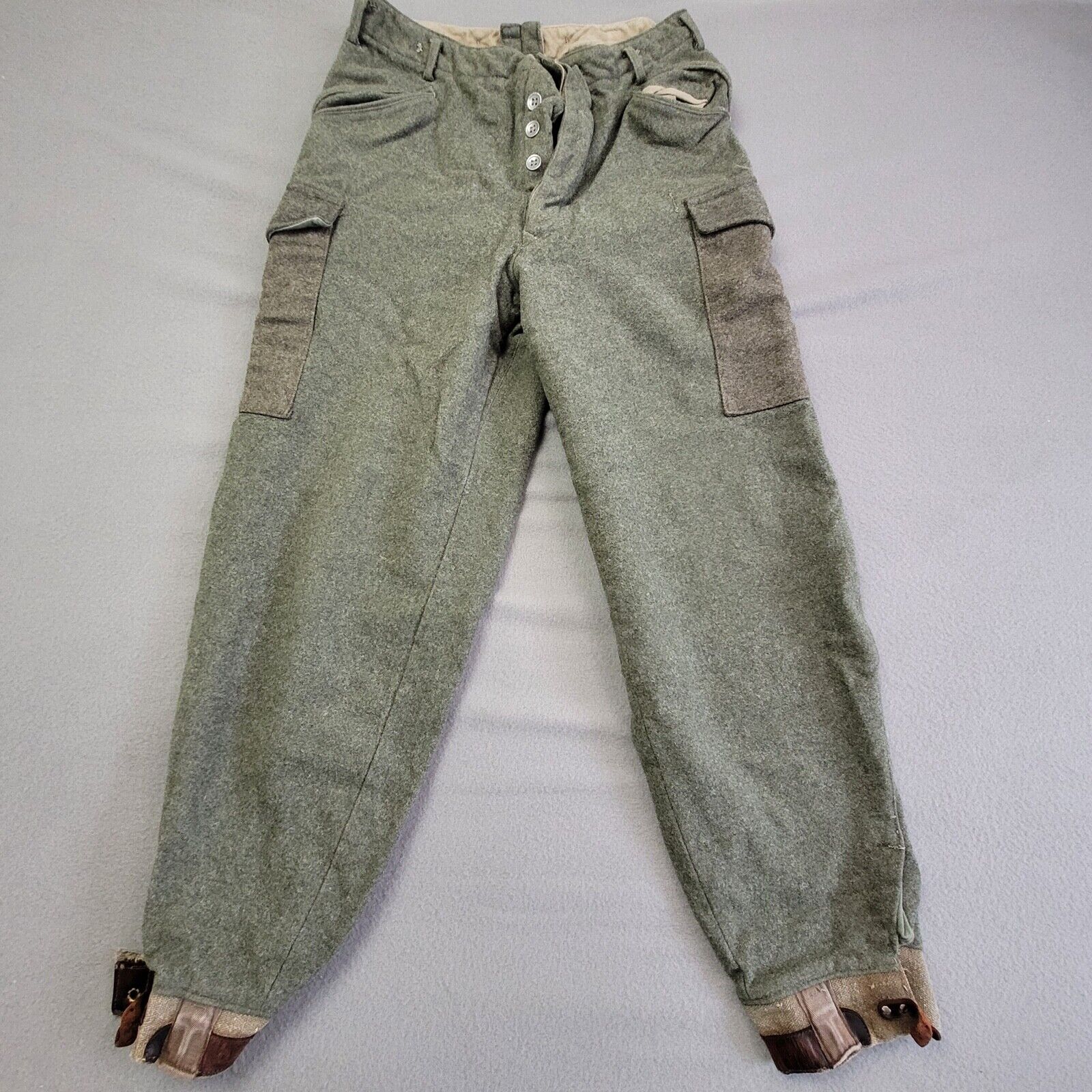 Vintage WW2 1941 Swedish Military Wool Pants Trousers Heavy Button Fly 32x29
