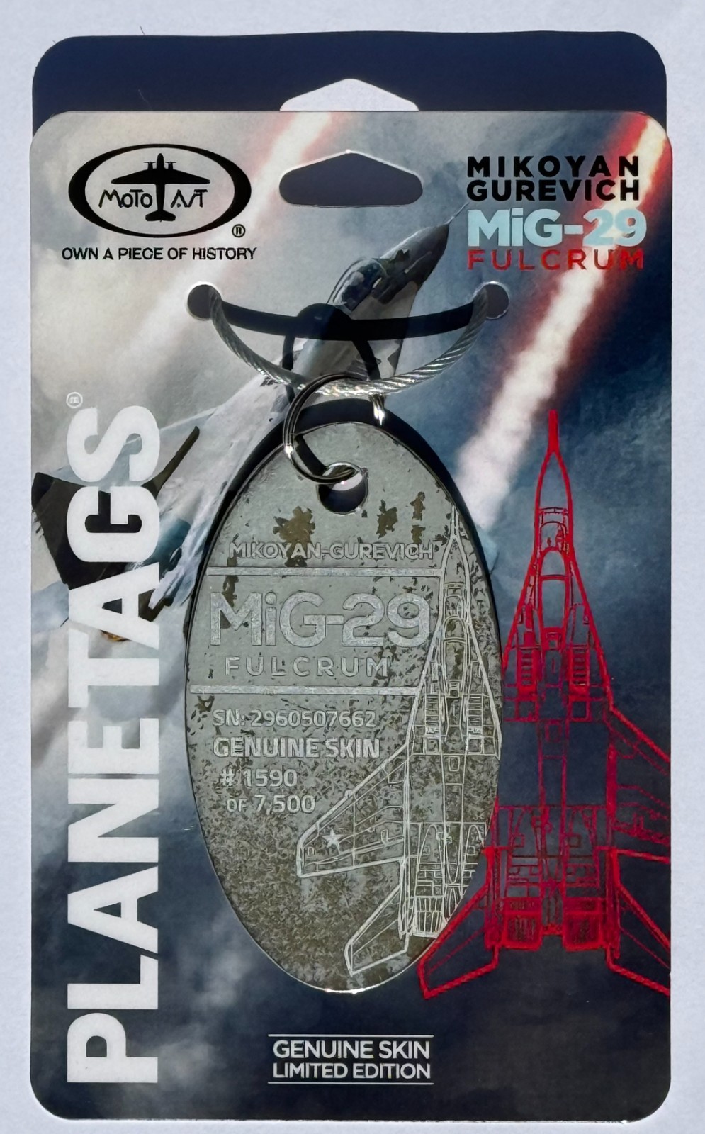 MotoArt PlaneTags MiG-29 Fulcrum Dual Tone RARE Fighter Jet Skin #1590/7500