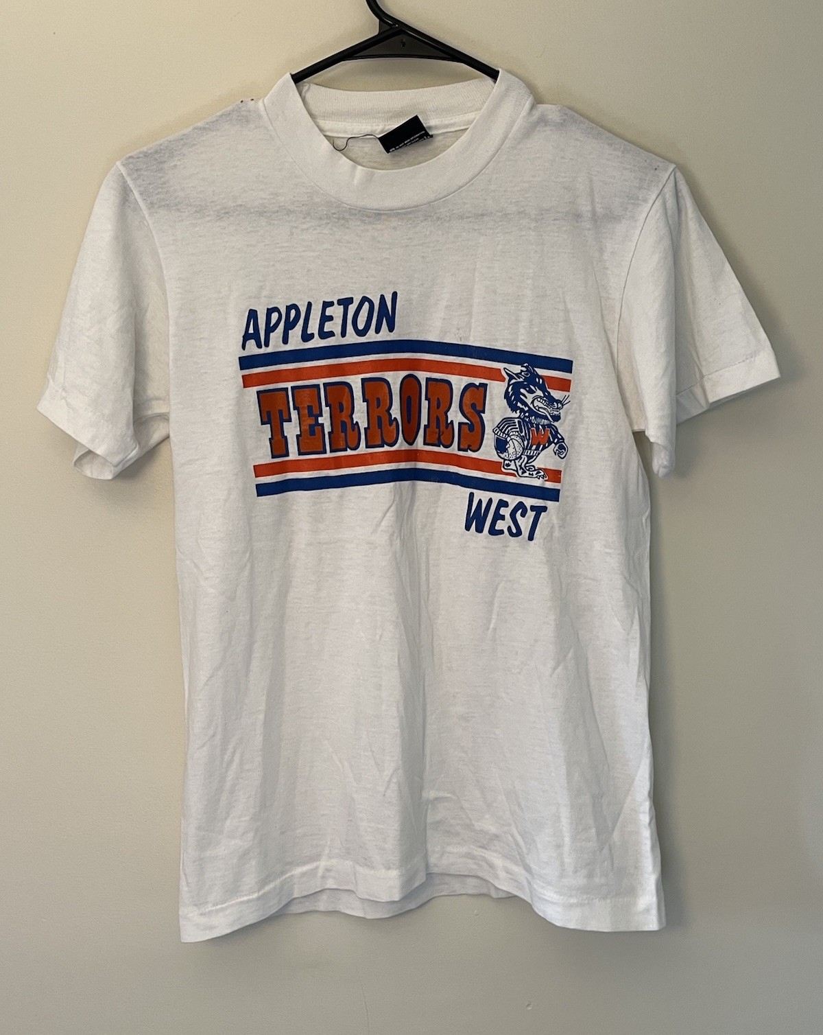 Vintage Appleton West HS Terrors Class VTG Ringer T-Shirt Wisconsin Fit Sz Small