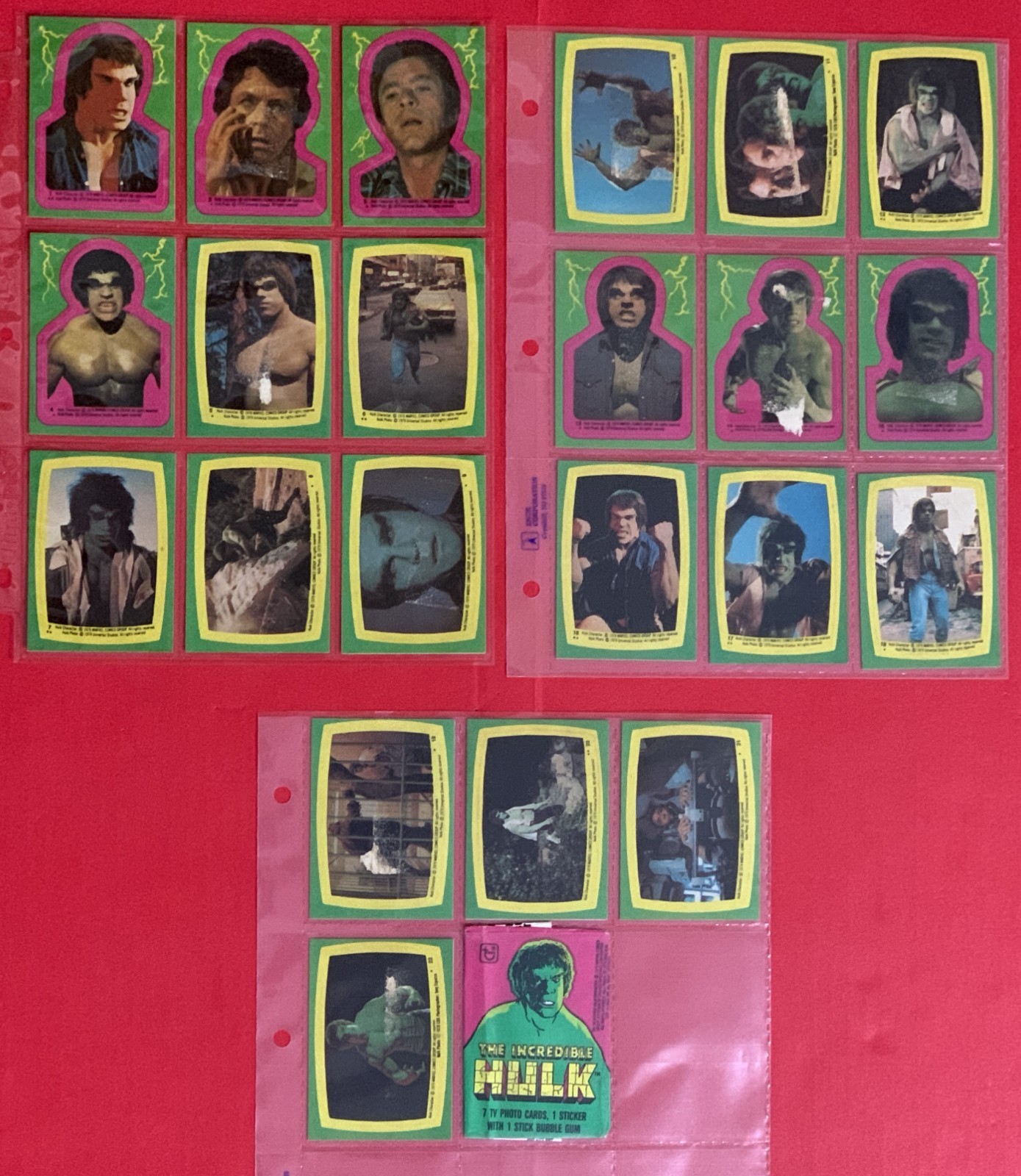 Vintage 1979 Marvel Comics The Hulk Complete 22 Sticker Collector Set