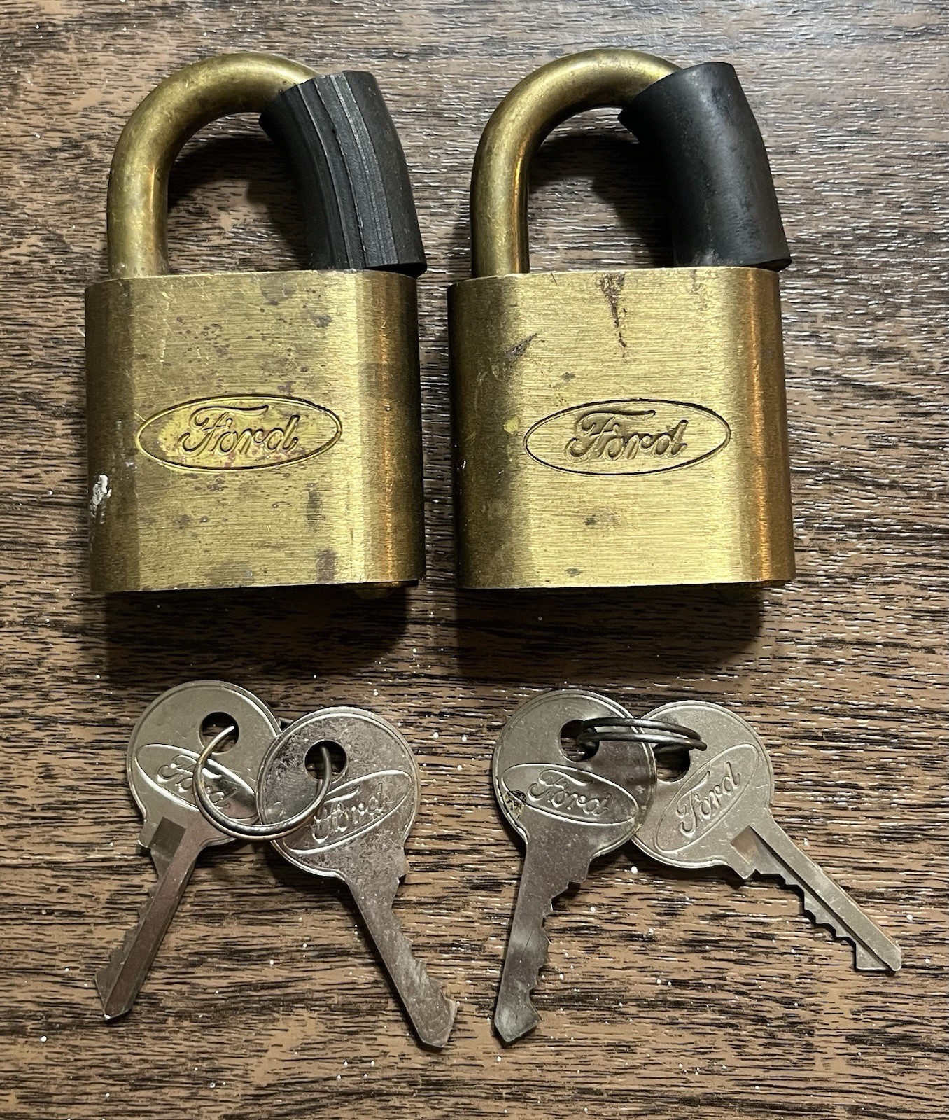 Two Vintage Ford Motor Company Padlocks With Keys Two Vintage Ford Motor Company Padlocks With Keys