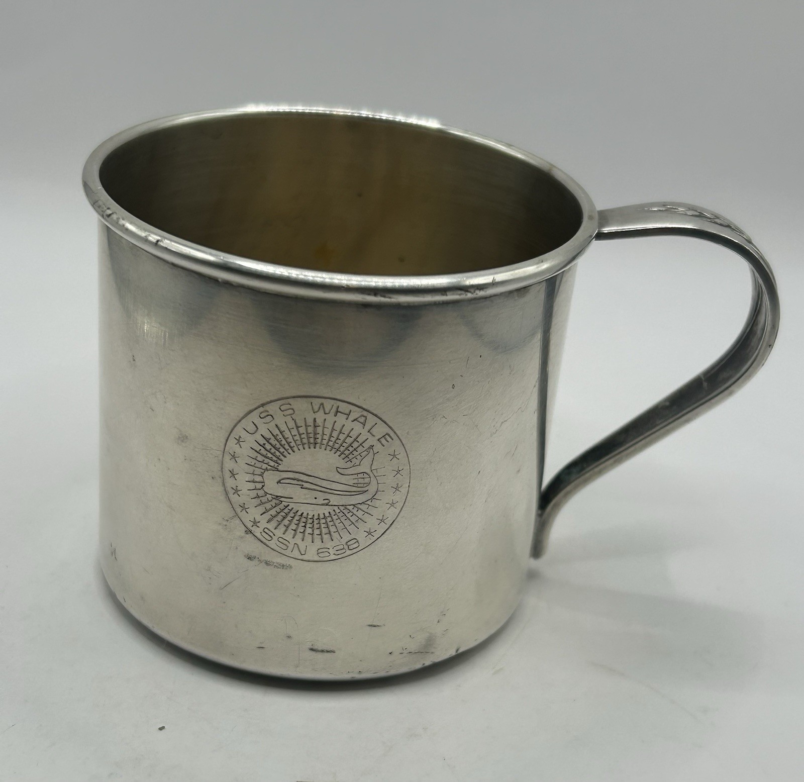 Vintage USS Whale SSN 638 Submarine Silver Cup Oneida Community Songs of Autumn