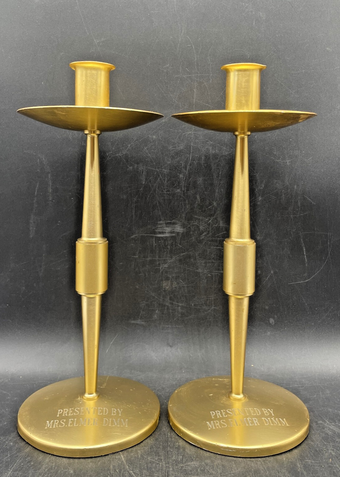 Pair of Vintage Altar Candlesticks, Presentation Candle Holders, Brass 12” Pair of Vintage Altar Candlesticks, Presentation Candle Holders, Brass 12”