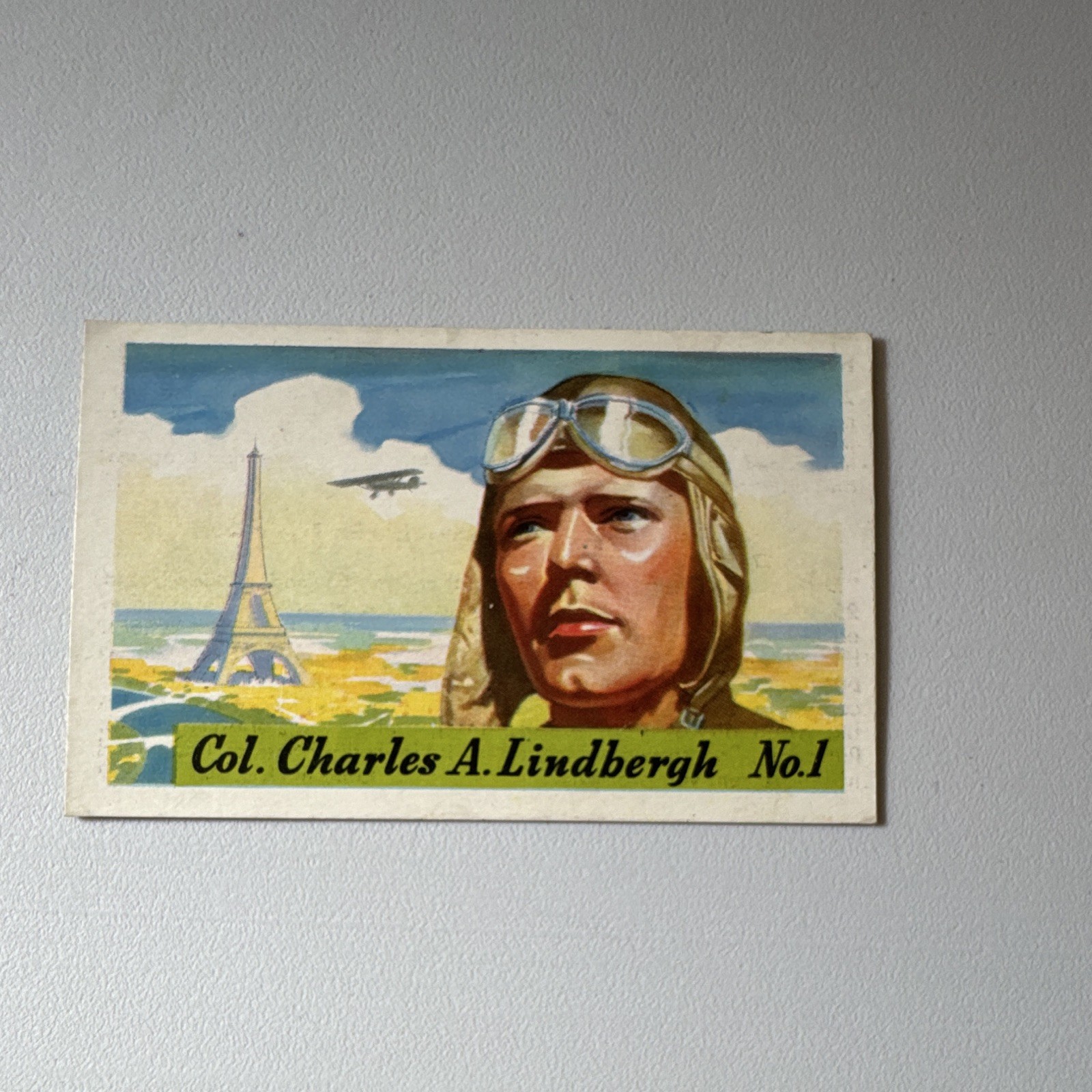 1936 Charles Lindbergh Card- Heinz Famous Pilots #1 Non-Sport Card Vintage Loose