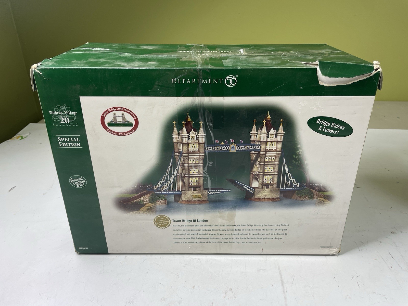 Dept 56 Dickens Village Tower Bridge of London Historical Retired 56.58721 READ