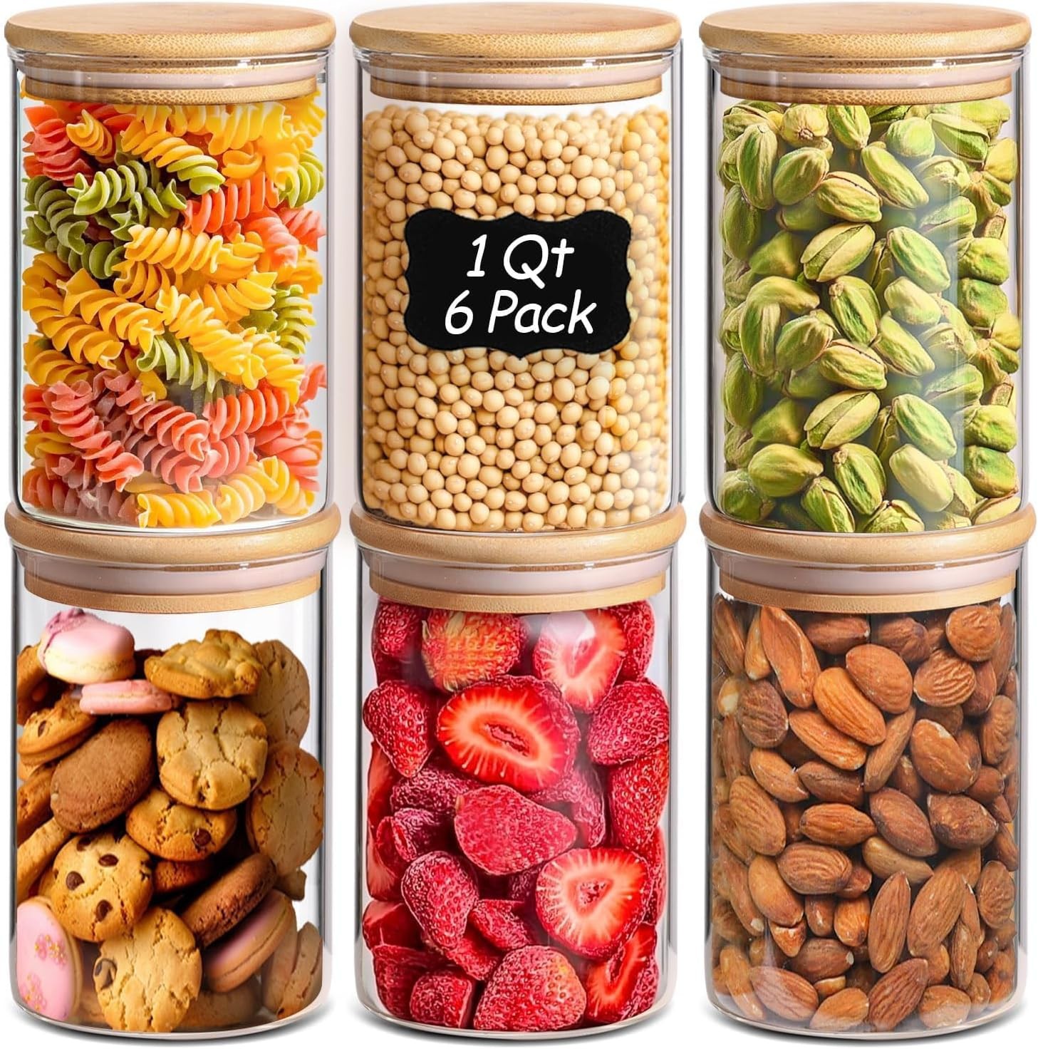 ComSaf Glass Storage Containers wtih Lids Set of 6 NEW ComSaf Glass Storage Containers wtih Lids Set of 6 NEW